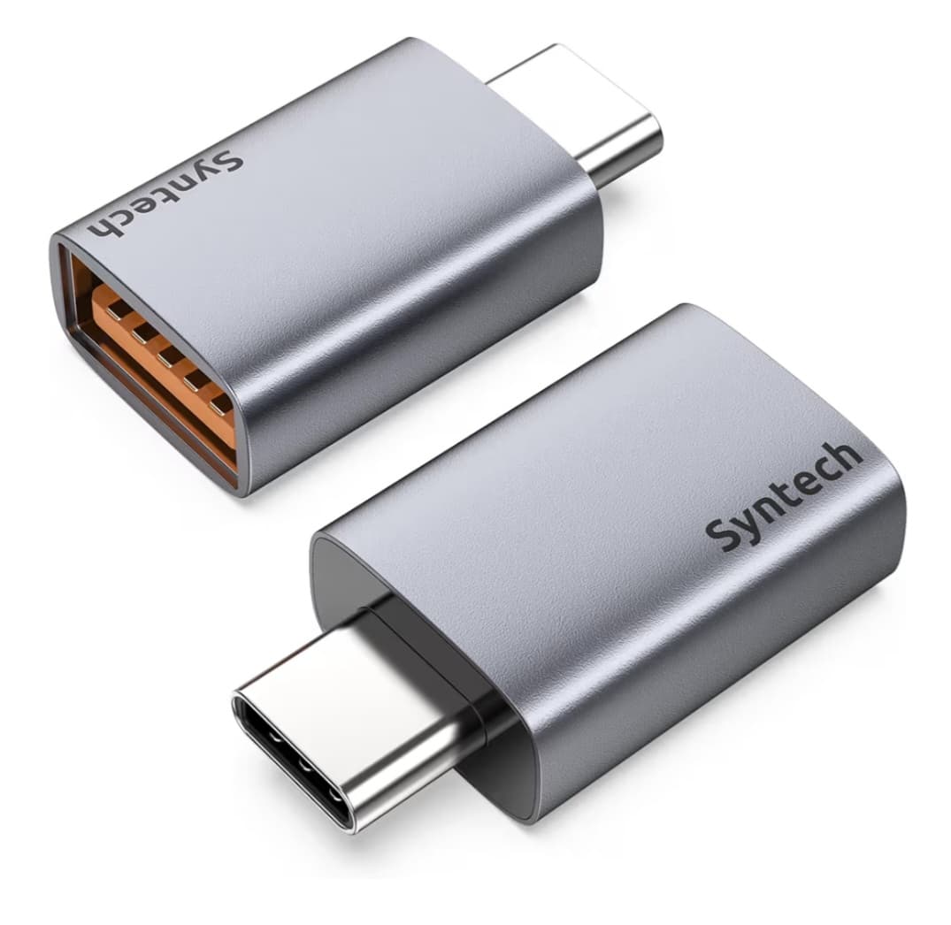 USB C to USB Adapter (2 Pack), 10Gbps USB3.2 Gen 2 Fit Side by Side, Type C Male to A 3.2 Female Adapter Compatible with iPhone 17e 17 Pro Max/iPad/iMac/MacBook Pro & Thunderbolt 5/4 Devices
