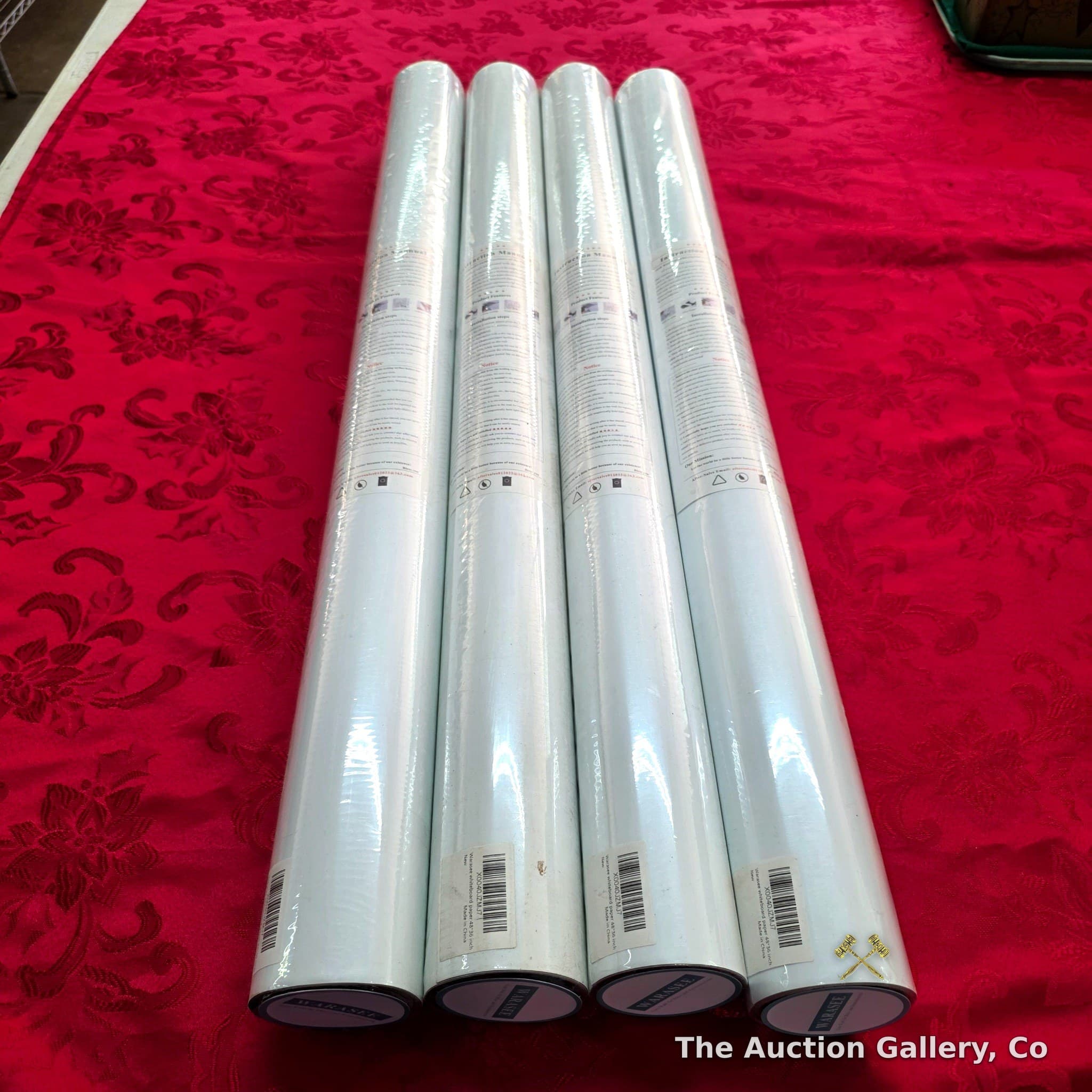 Magnetic Dry-Erase Whiteboard Paper, 4 Rolls, 48x36", with Accessories