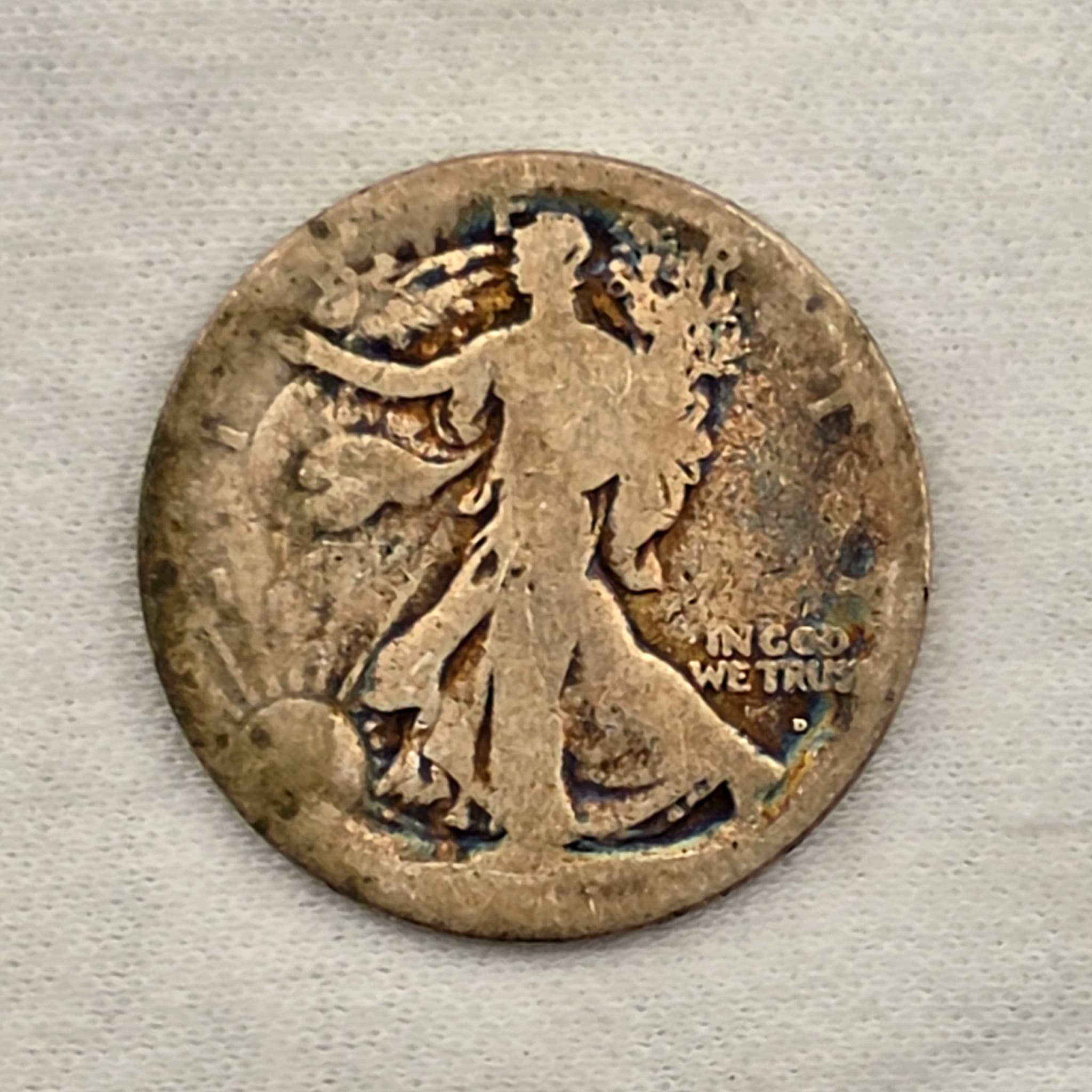 Walking Liberty Half Dollar, 90% Silver โ Date Worn