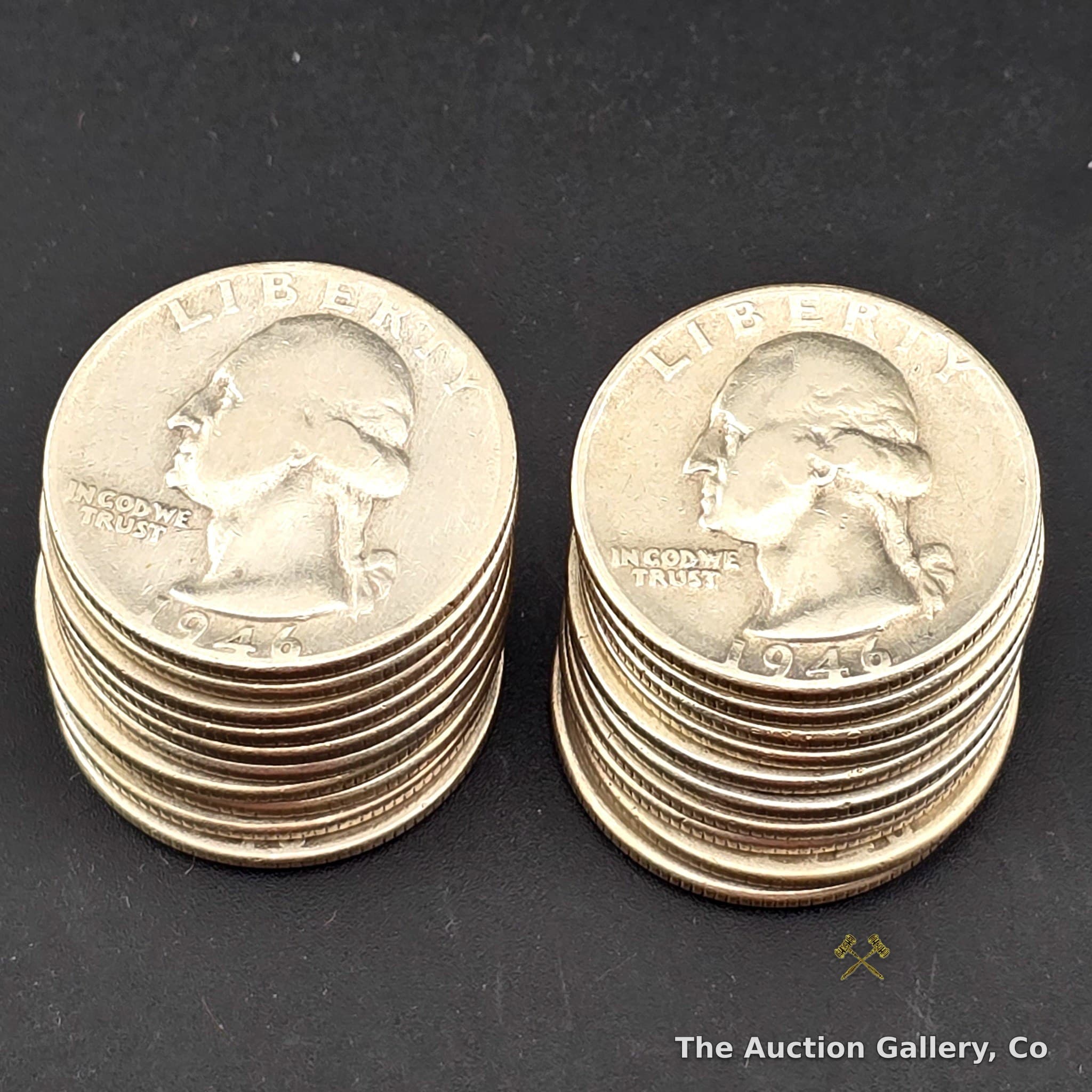1946 Washington Silver Quarters, 90% Silver โ Half Roll of 20