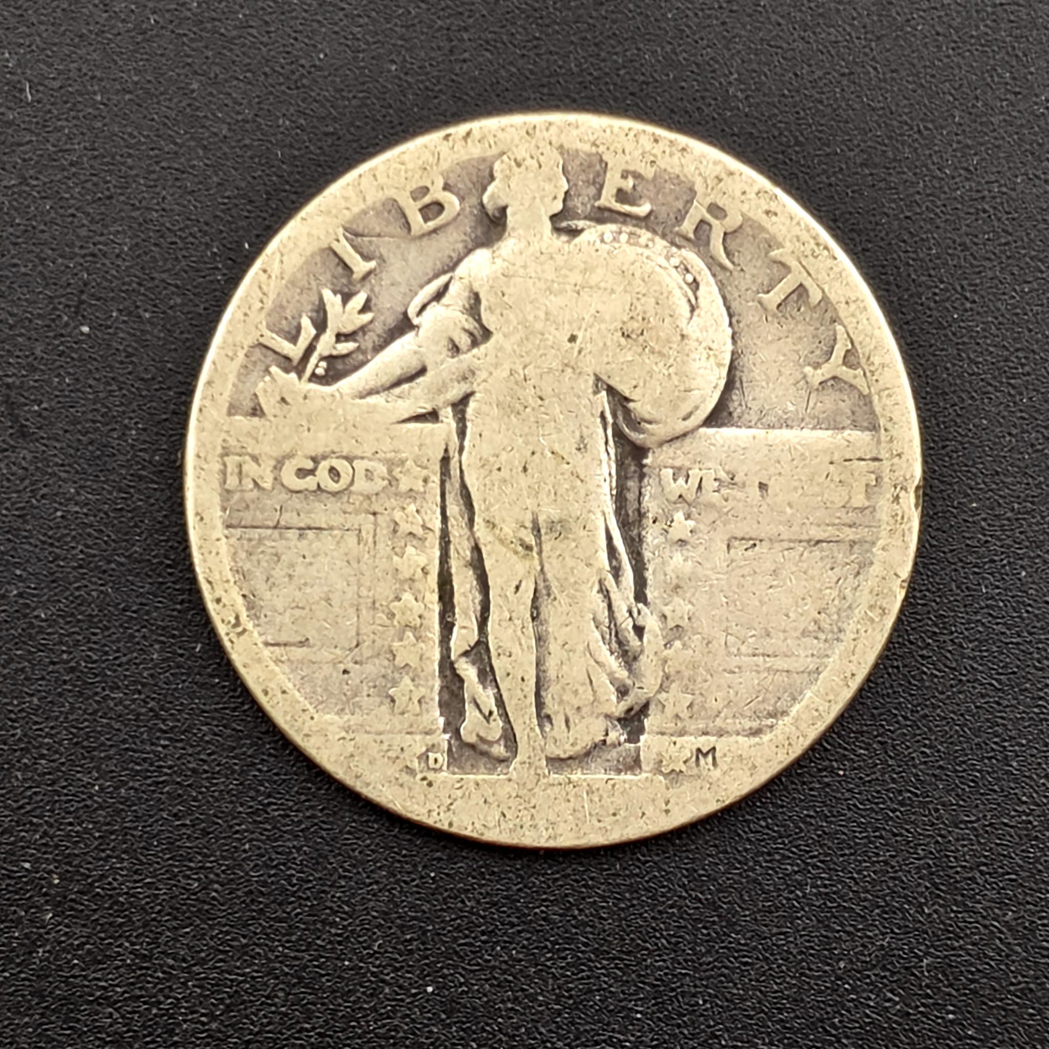 Standing Liberty Silver Quarter, Date Worn — 90% Silver