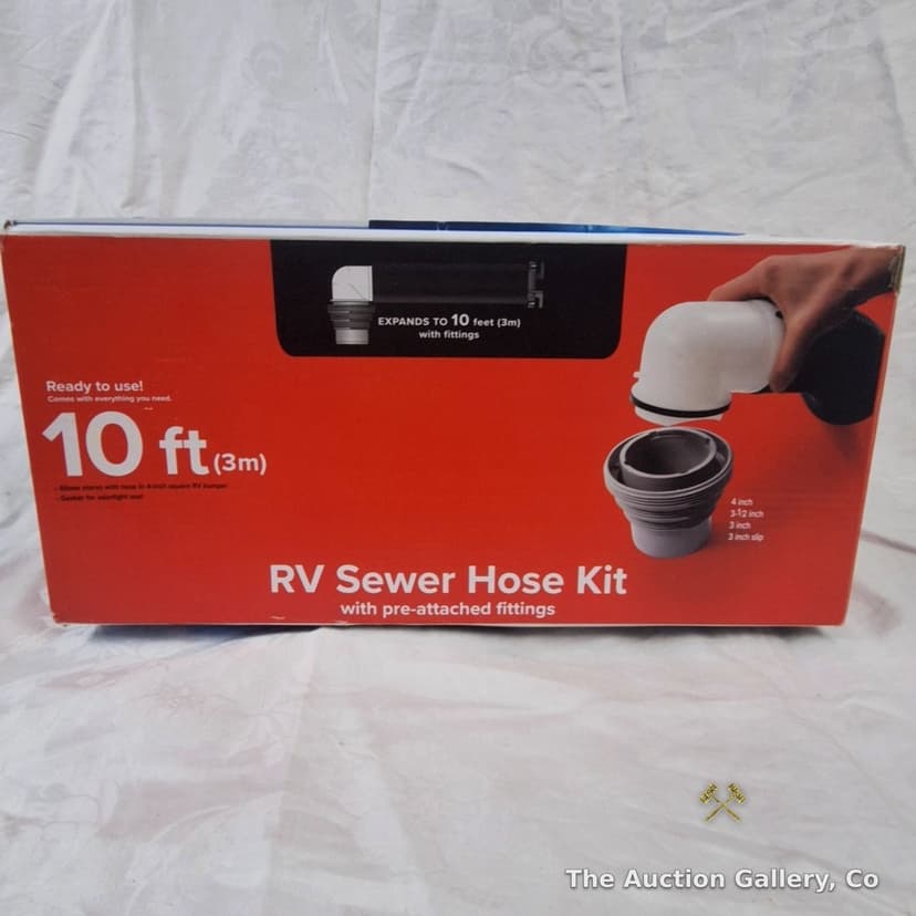 Camco RV Sewer Hose Kit, 10 ft, Pre-Attached Fittings