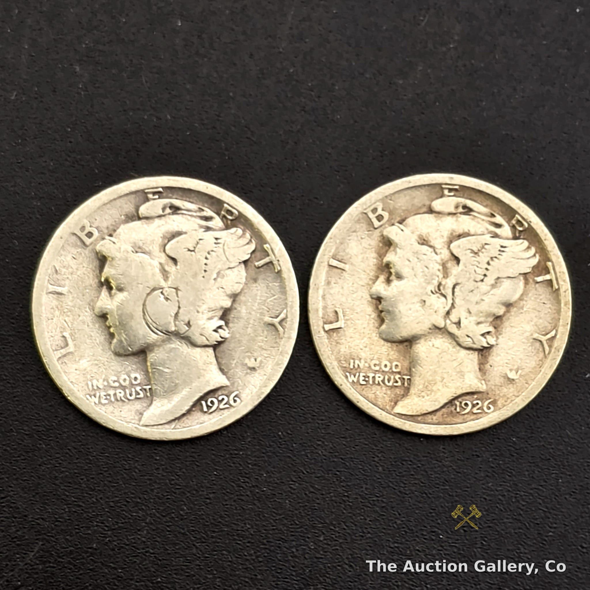 1926 Mercury (Winged Liberty) Dimes, 90% Silver โ Pair of 2