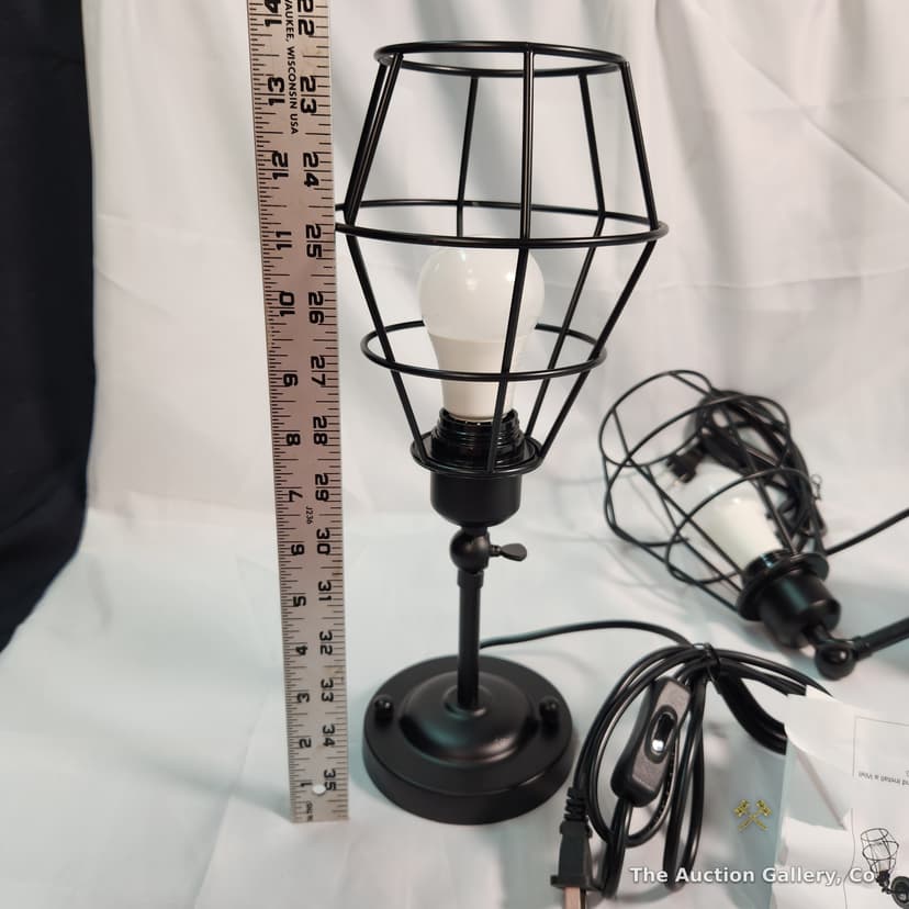 Wire Cage Wall Sconces, Set of 2, New โ photo 6
