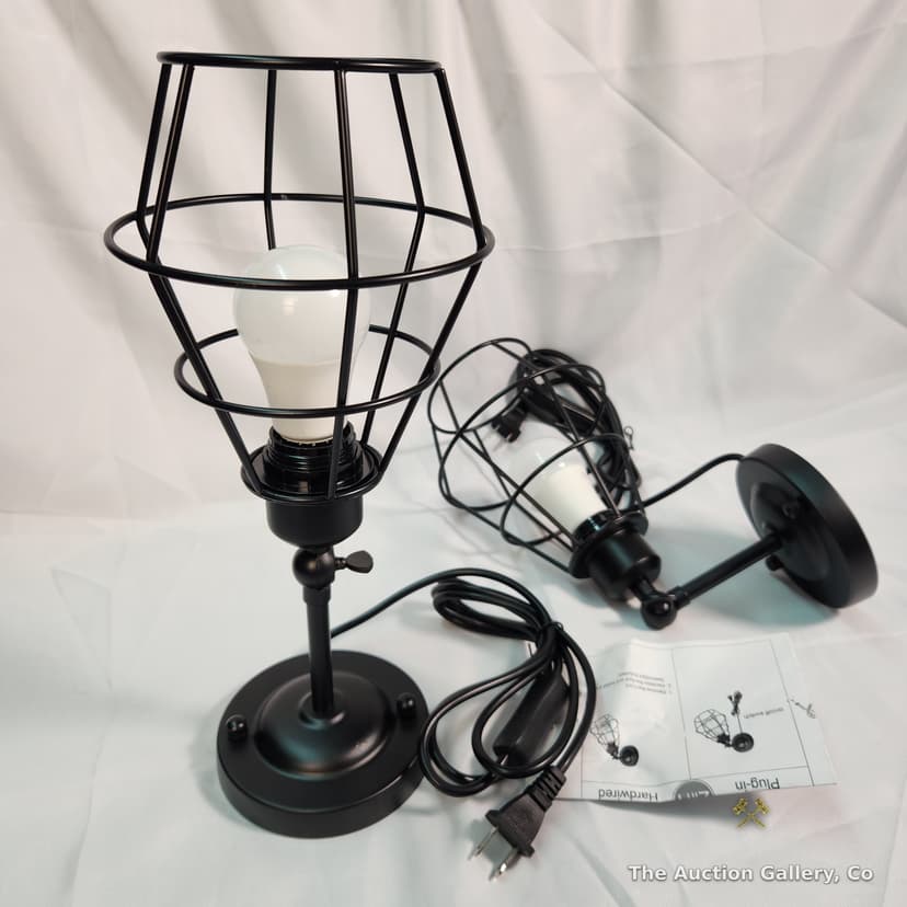 Wire Cage Wall Sconces, Set of 2, New โ photo 4
