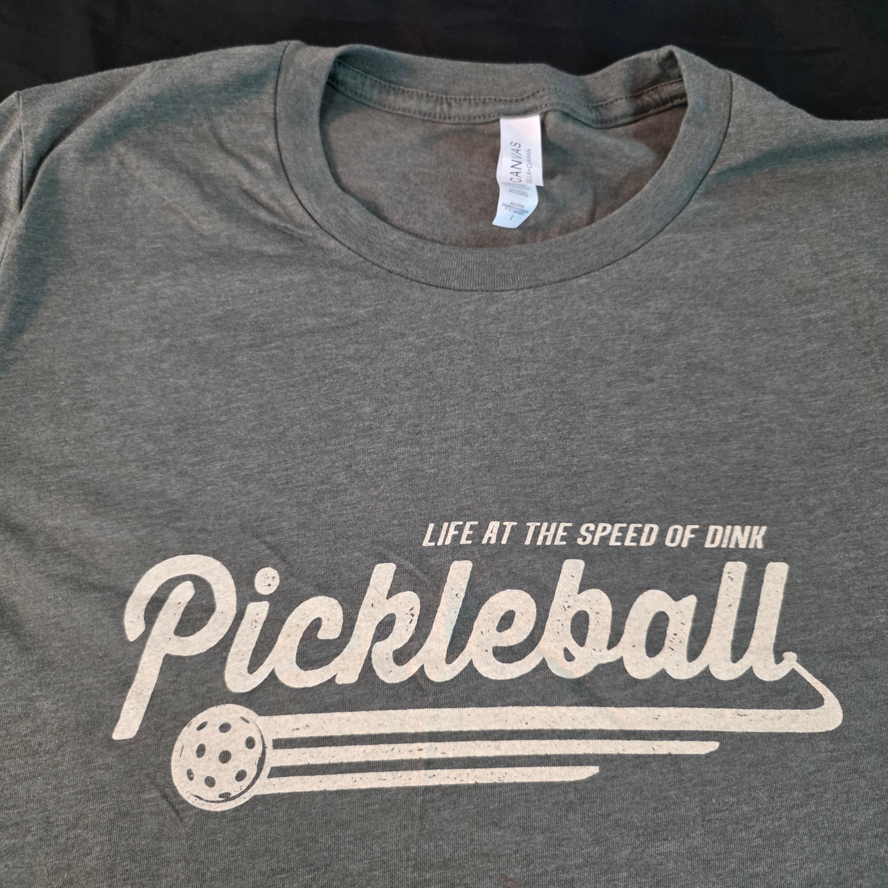 Pickleball Graphic T-Shirt, Heather Green, Size Large