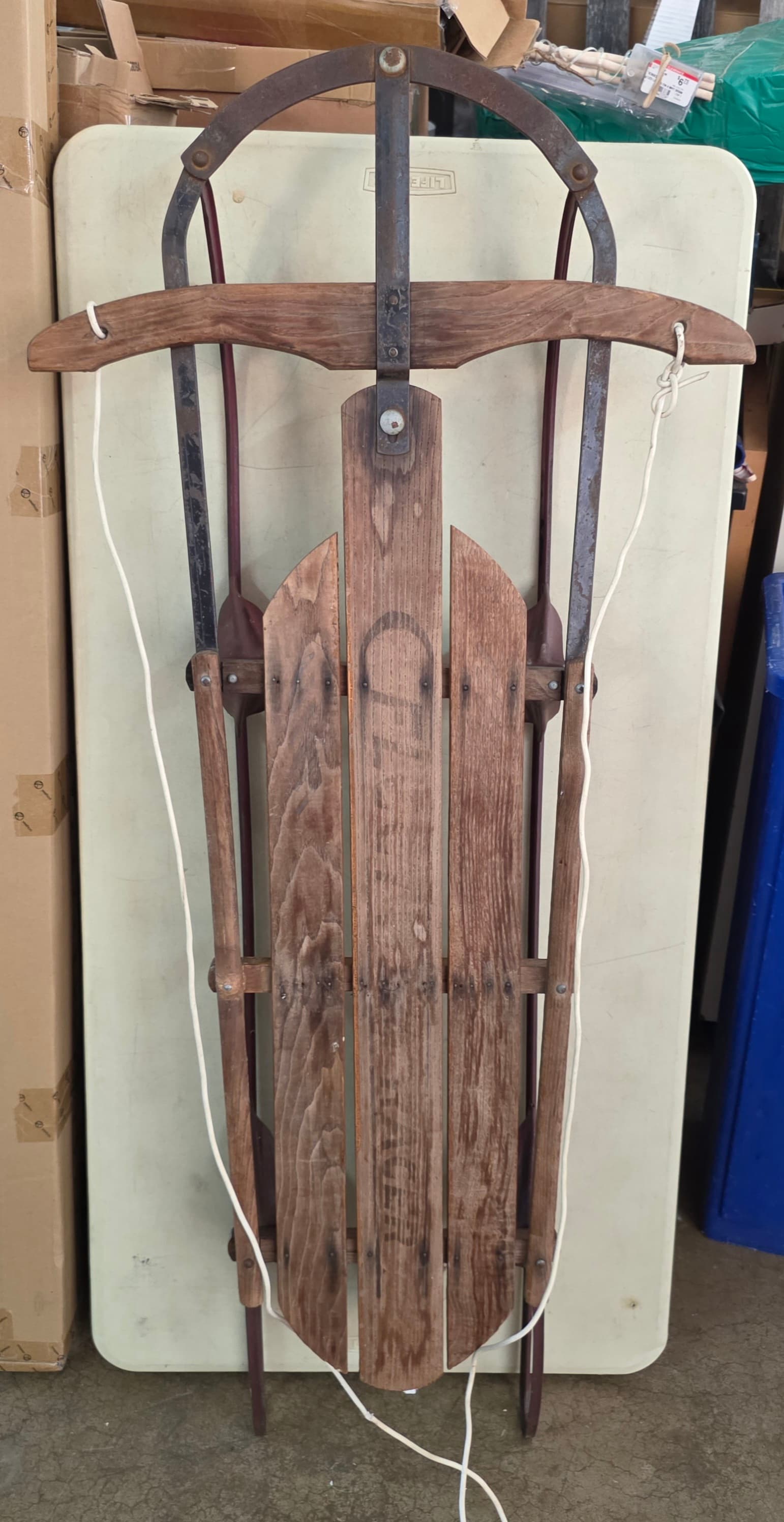 Vintage 51" Wood & Steel Runner Sled, Model 350