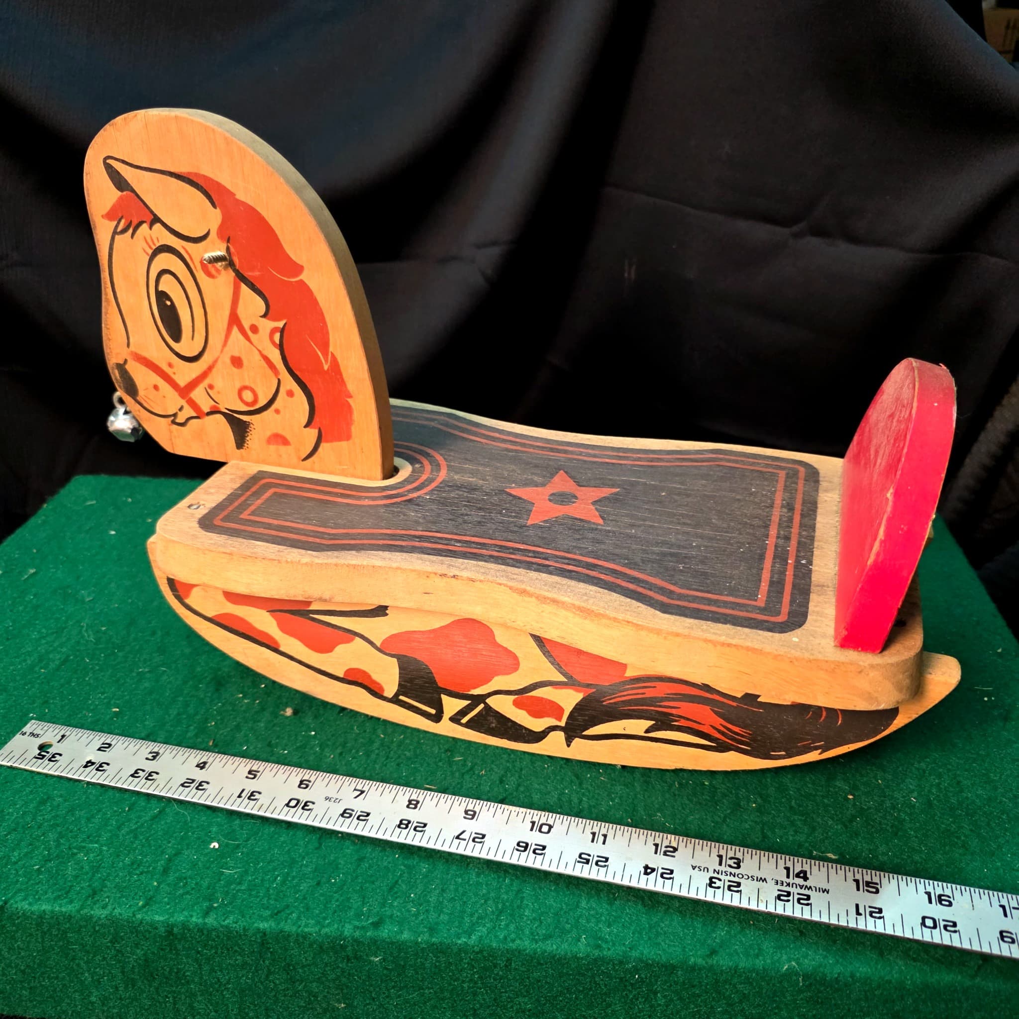 Vintage Wooden Rocking Horse Toy, 16"