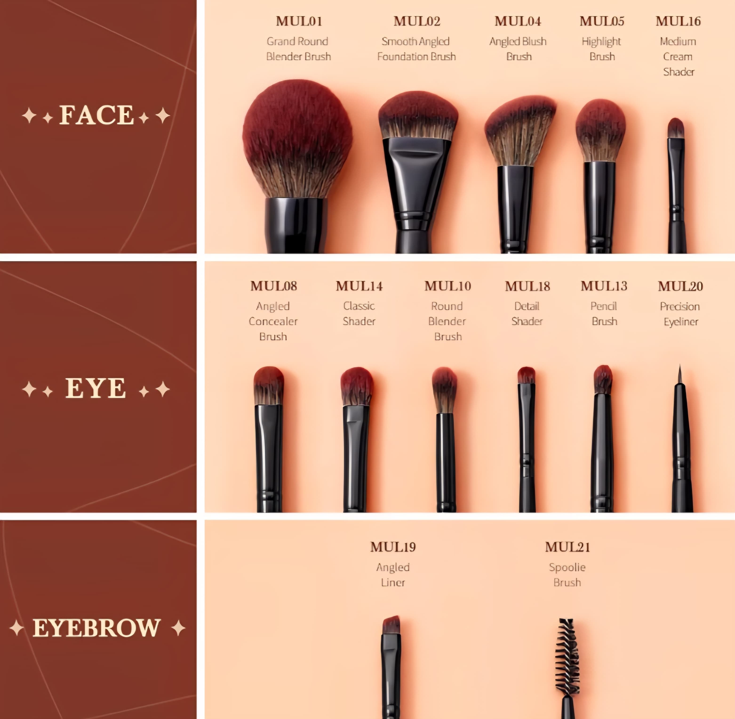 13 Piece Full Makeup Brush Set
