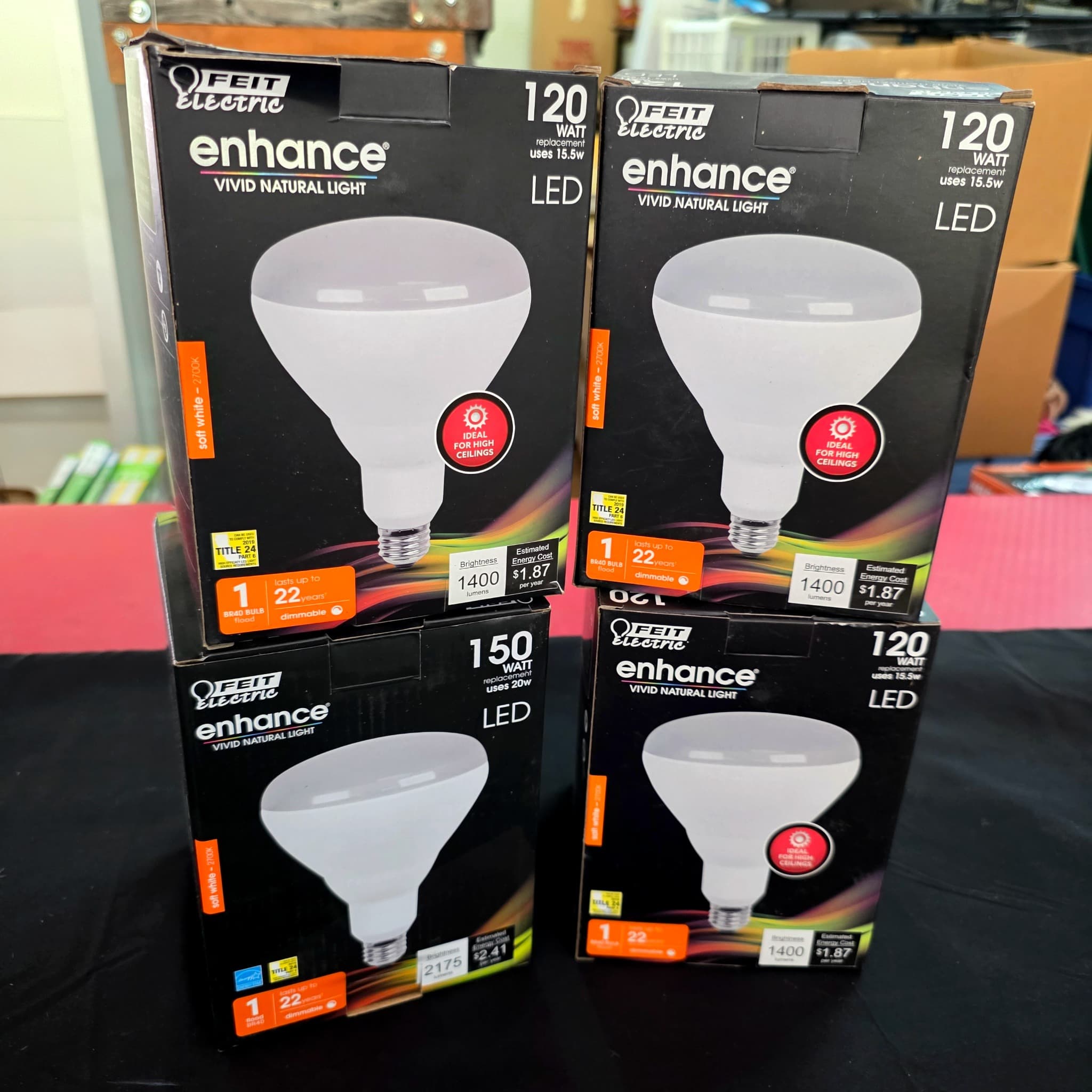 Feit Electric Enhance LED Flood Bulbs, Lot of 4