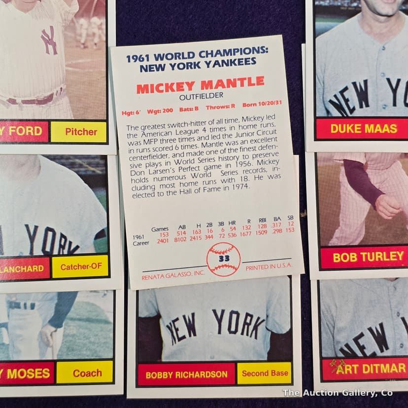 1961 NY Yankees Renata Galasso Baseball Card Set, 26 Cards โ photo 7