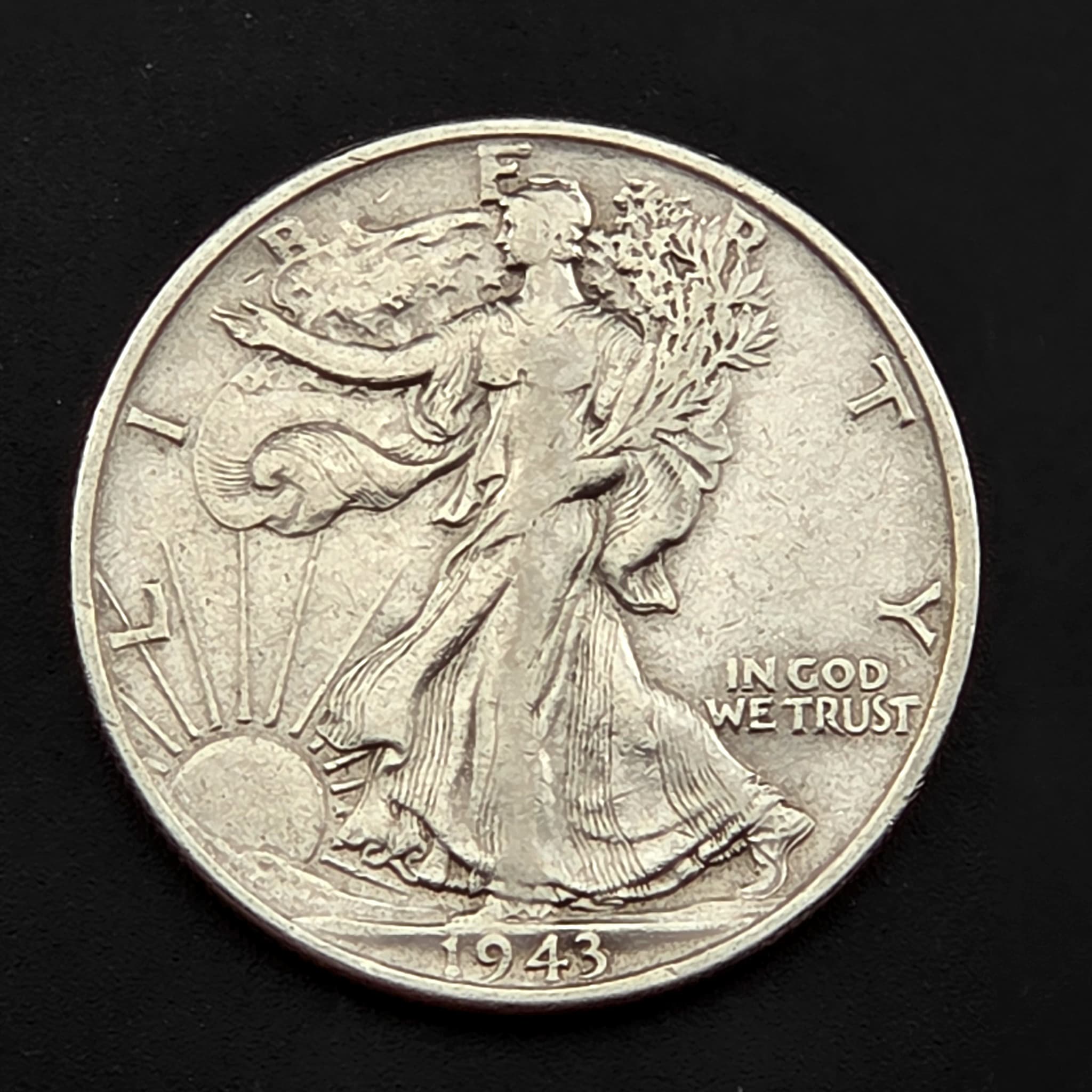 1943 Walking Liberty Half Dollar, 90% Silver