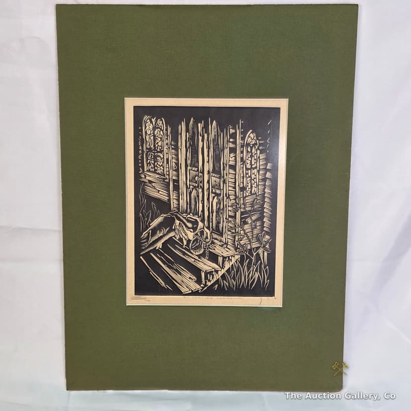 "By Parties Unknown" Relief Print, After Hale Woodruff β Earl M. Washington β photo 2
