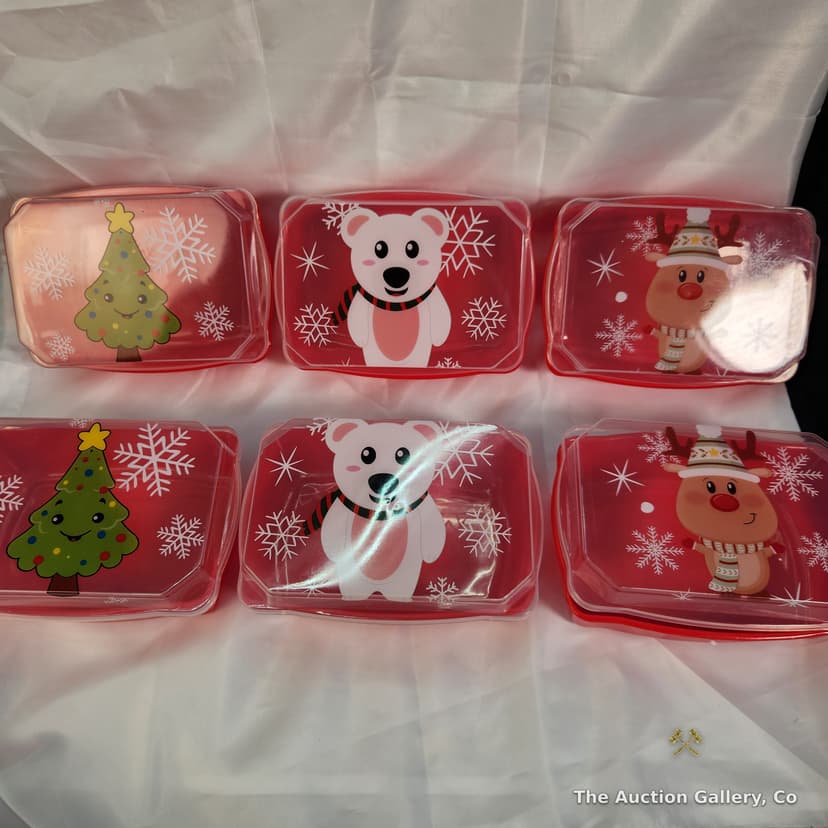 Christmas Character Plastic Containers with Lids, Set of 6