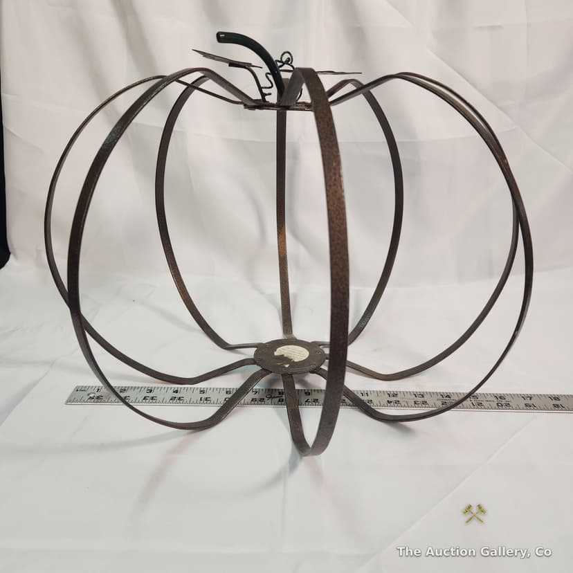 Metal Pumpkin Sculpture, Fall Decor, approx. 12" Tall โ photo 5