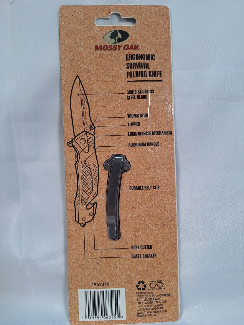 Mossy Oak Ergonomic Survival Folding Knife, New in Package β photo 3