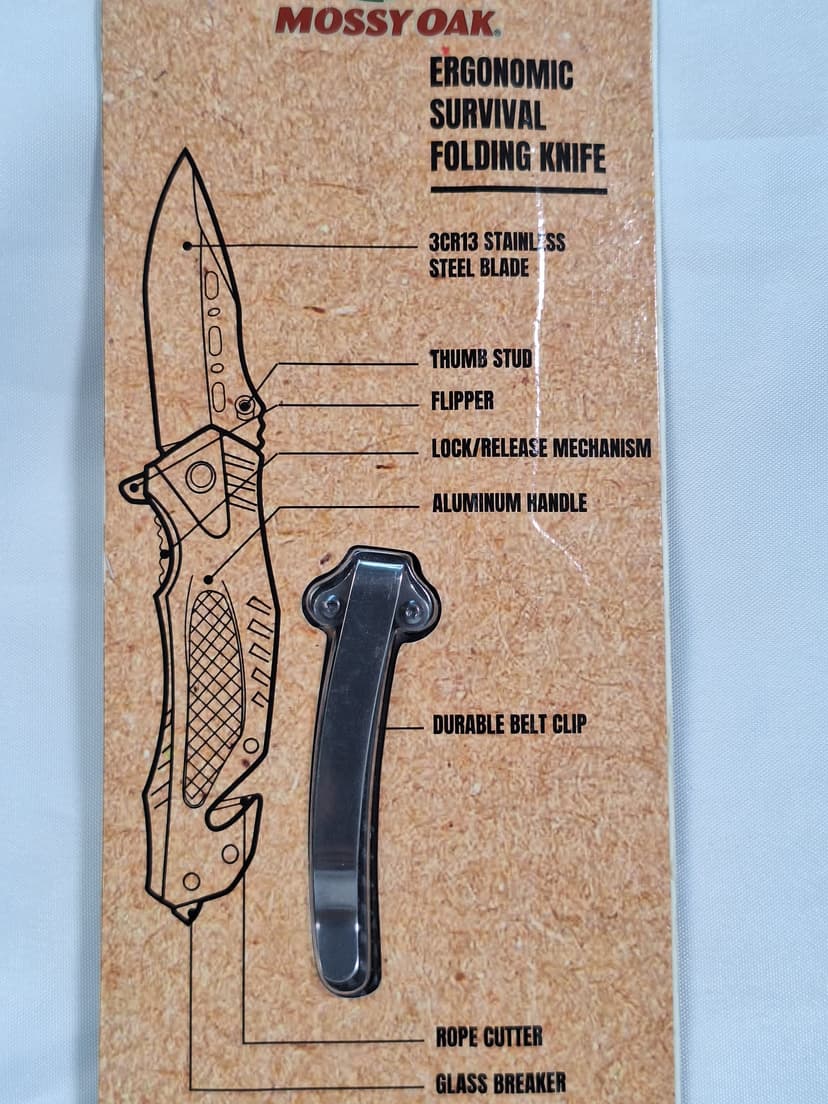 Mossy Oak Ergonomic Survival Folding Knife, New in Package β photo 4