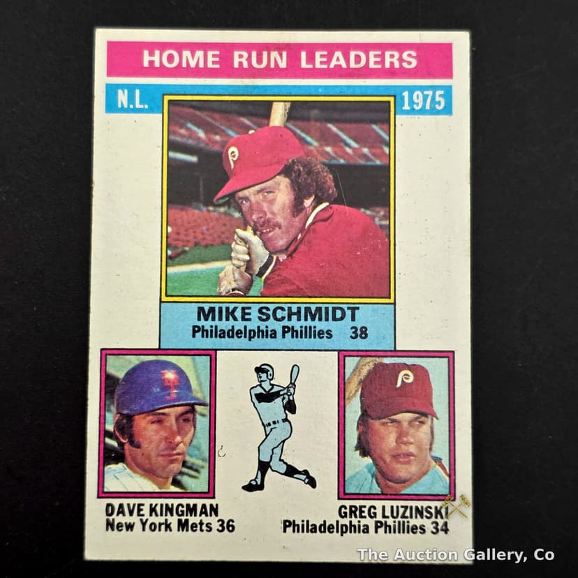 1976 Topps #193 NL Home Run Leaders Schmidt Kingman Luzinski