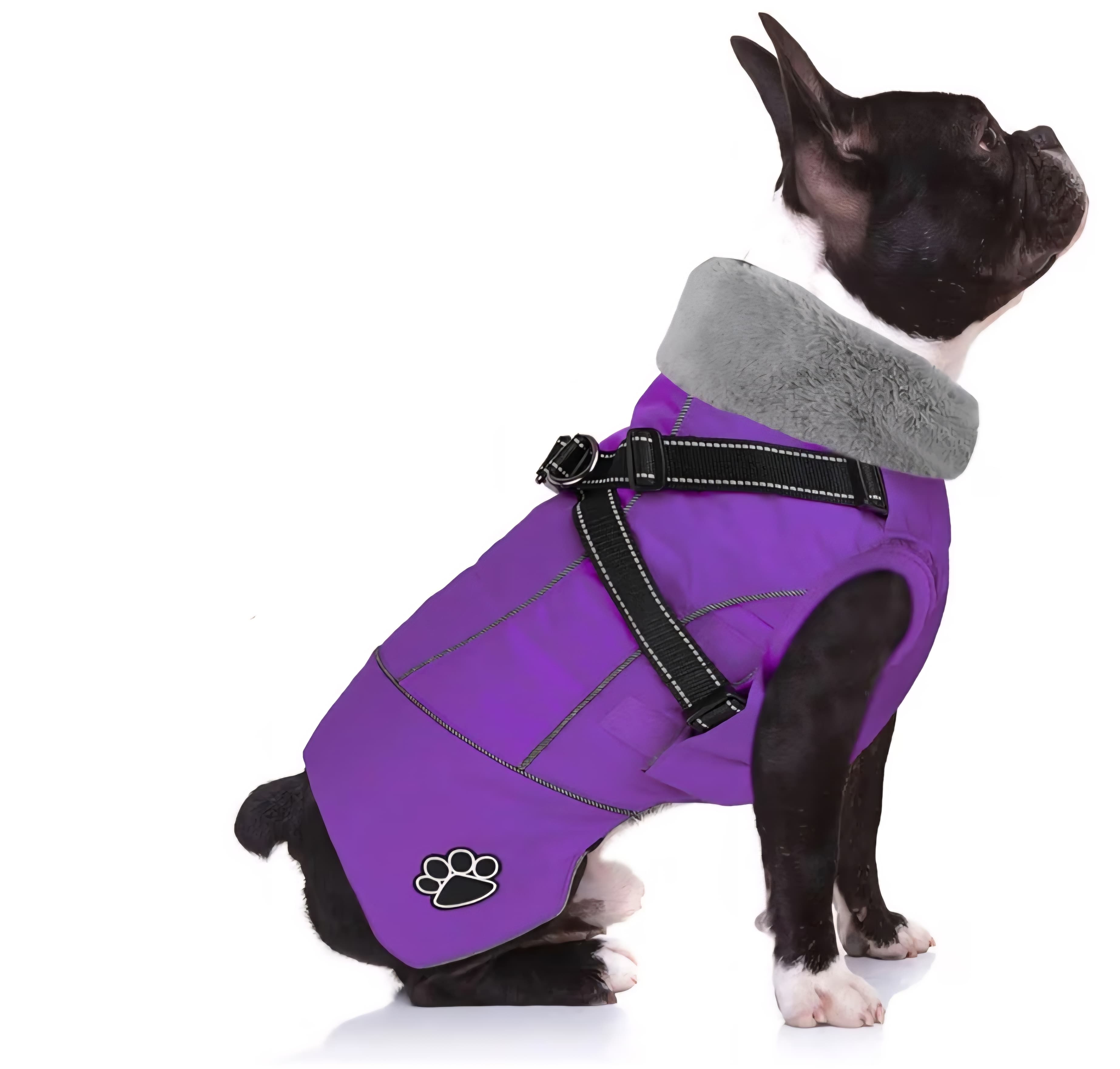 (M) Waterproof Dog Coat - Harness and Reflectors