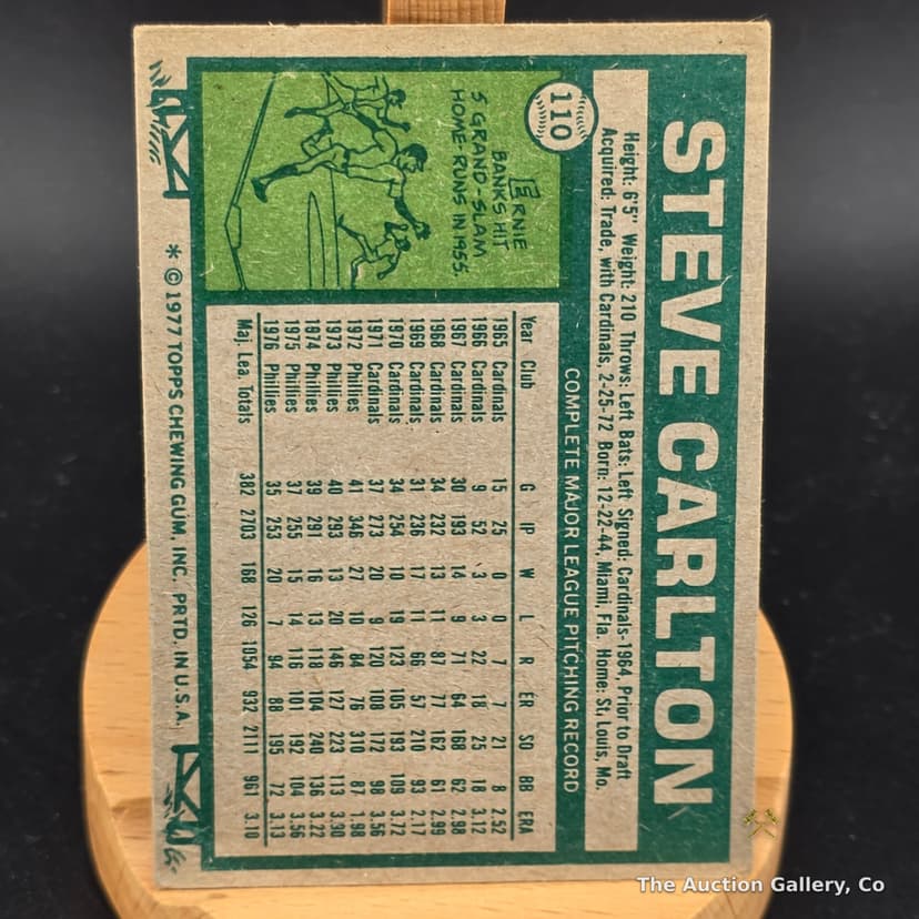 1977 Topps Steve Carlton #110 Baseball Card, Phillies โ photo 2