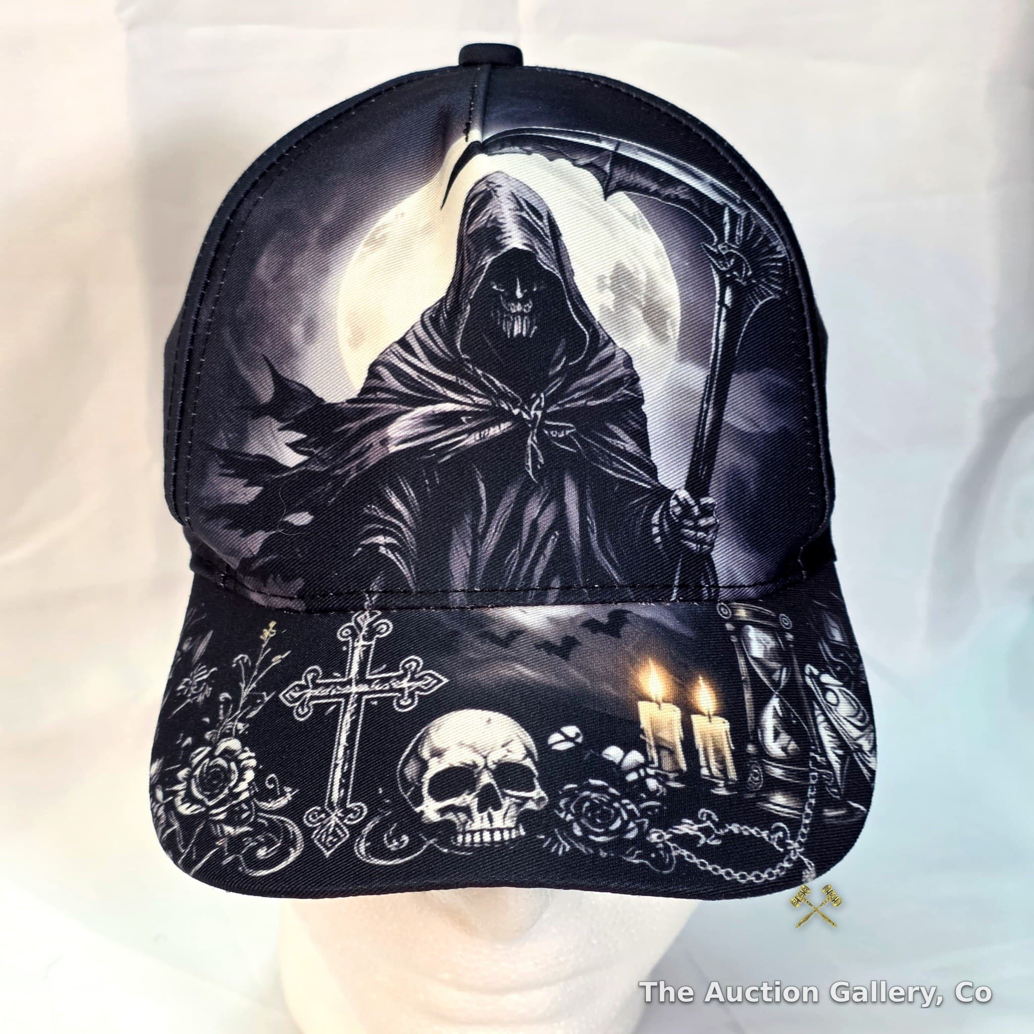 Grim Reaper Sublimation Print Baseball Cap, New