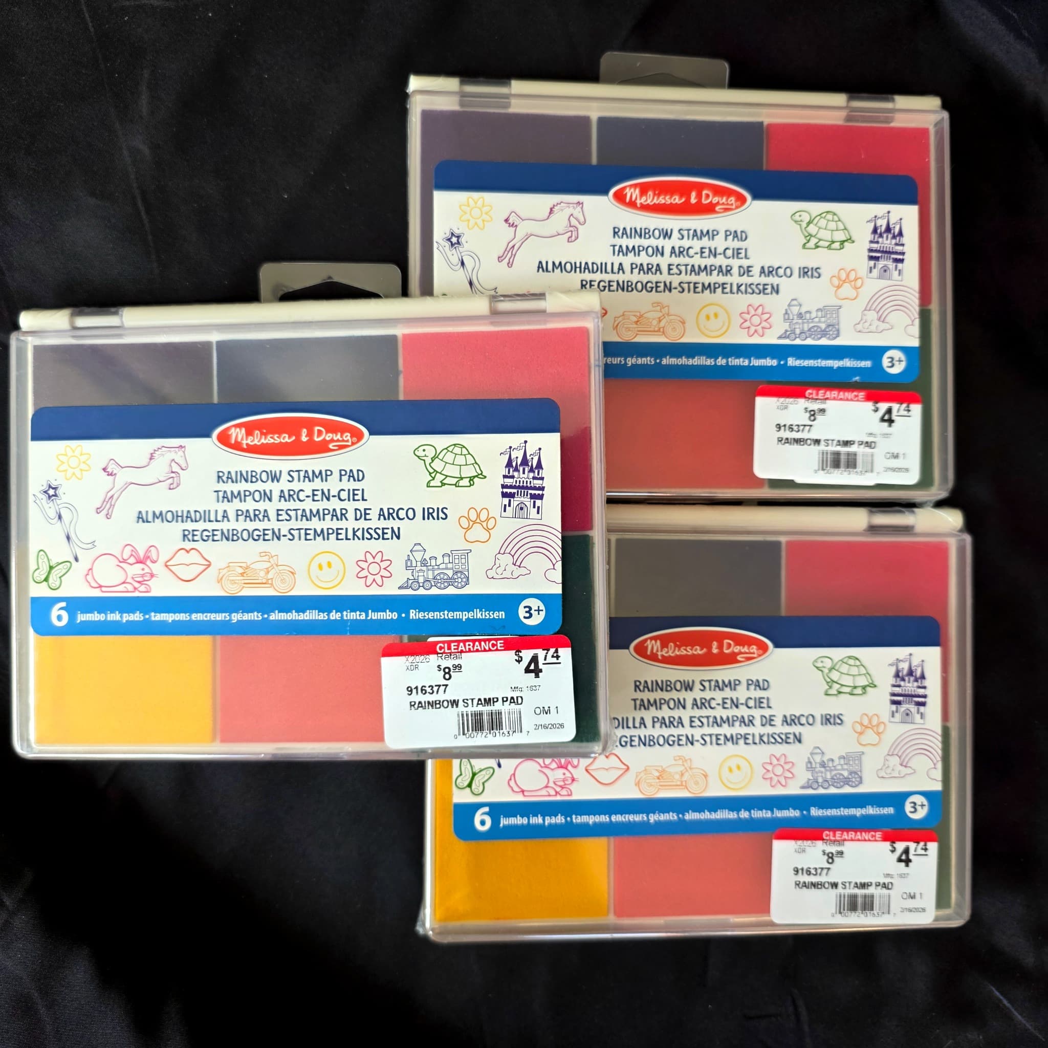 Melissa & Doug Rainbow Stamp Pad, Set of 3