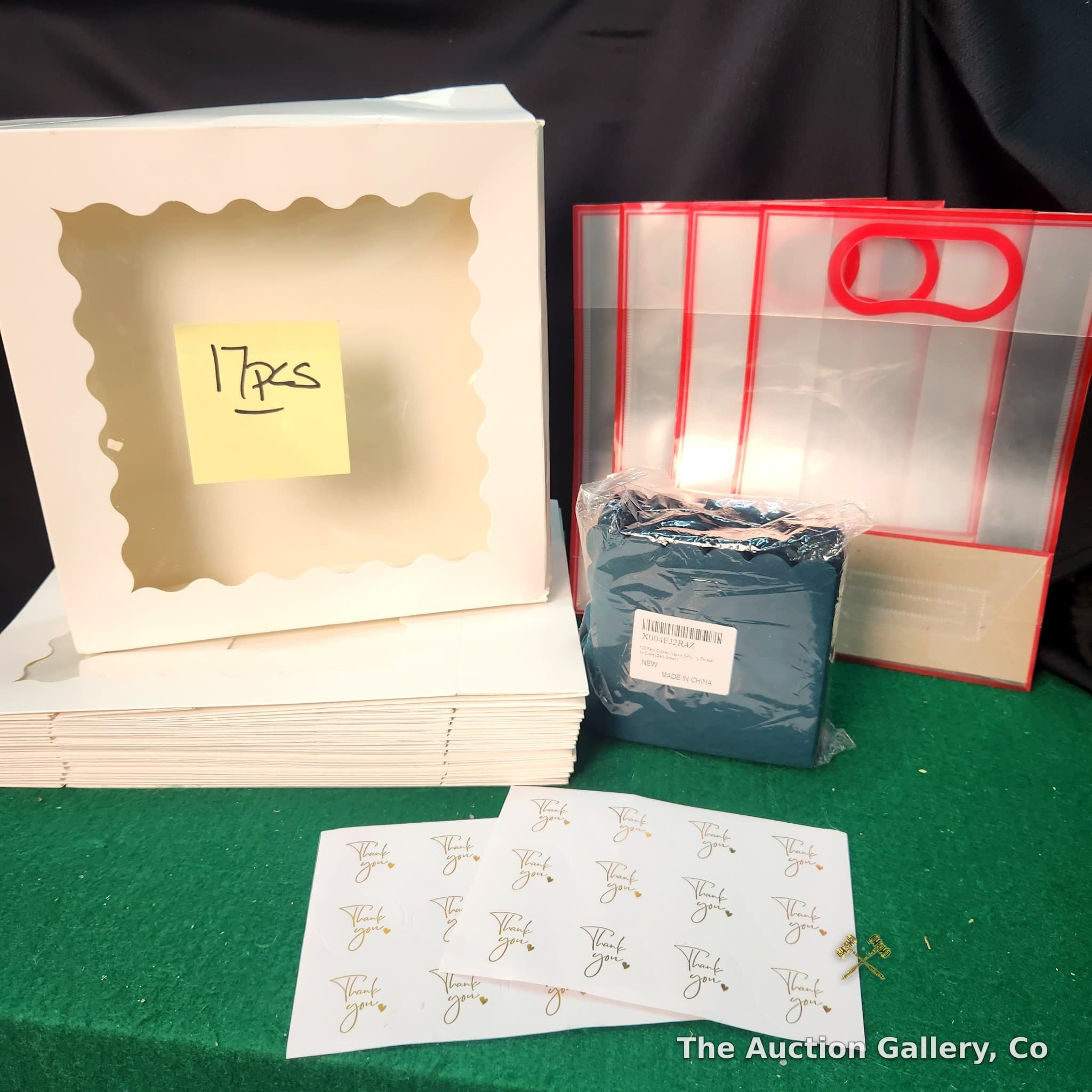 Gift Packaging Lot โ Window Boxes, Clear Bags, Napkins & Thank You Stickers