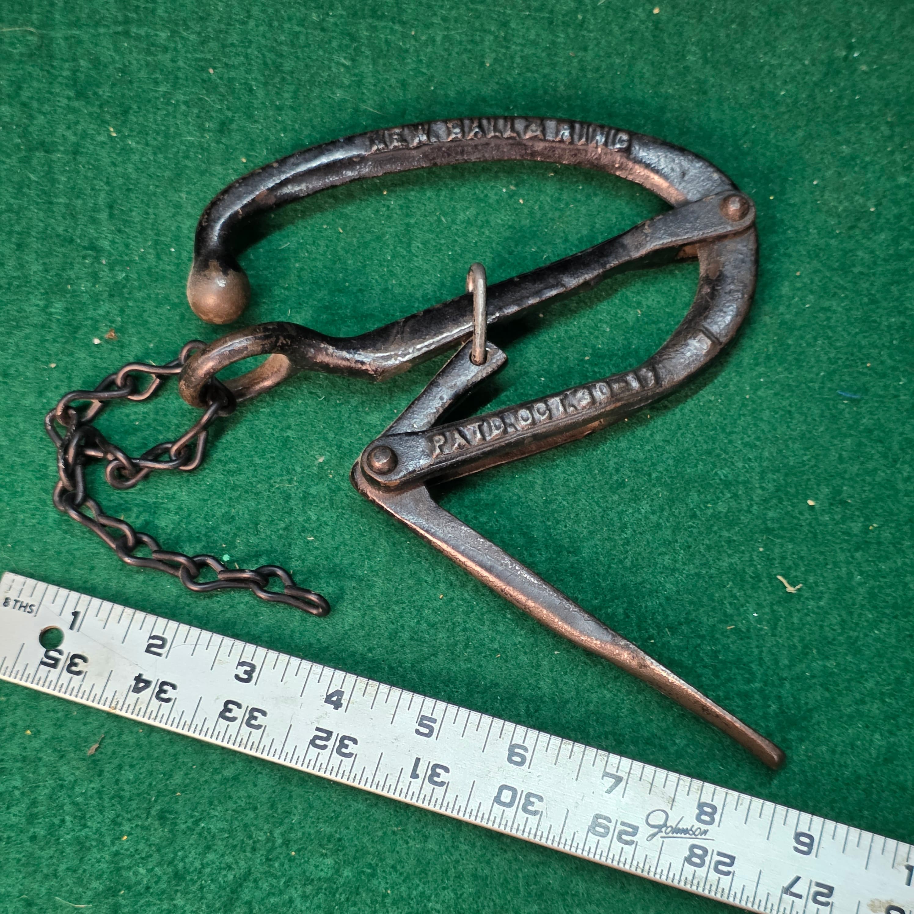 Antique "New Ball & Ring" Patent Bull Nose Lead with Chain