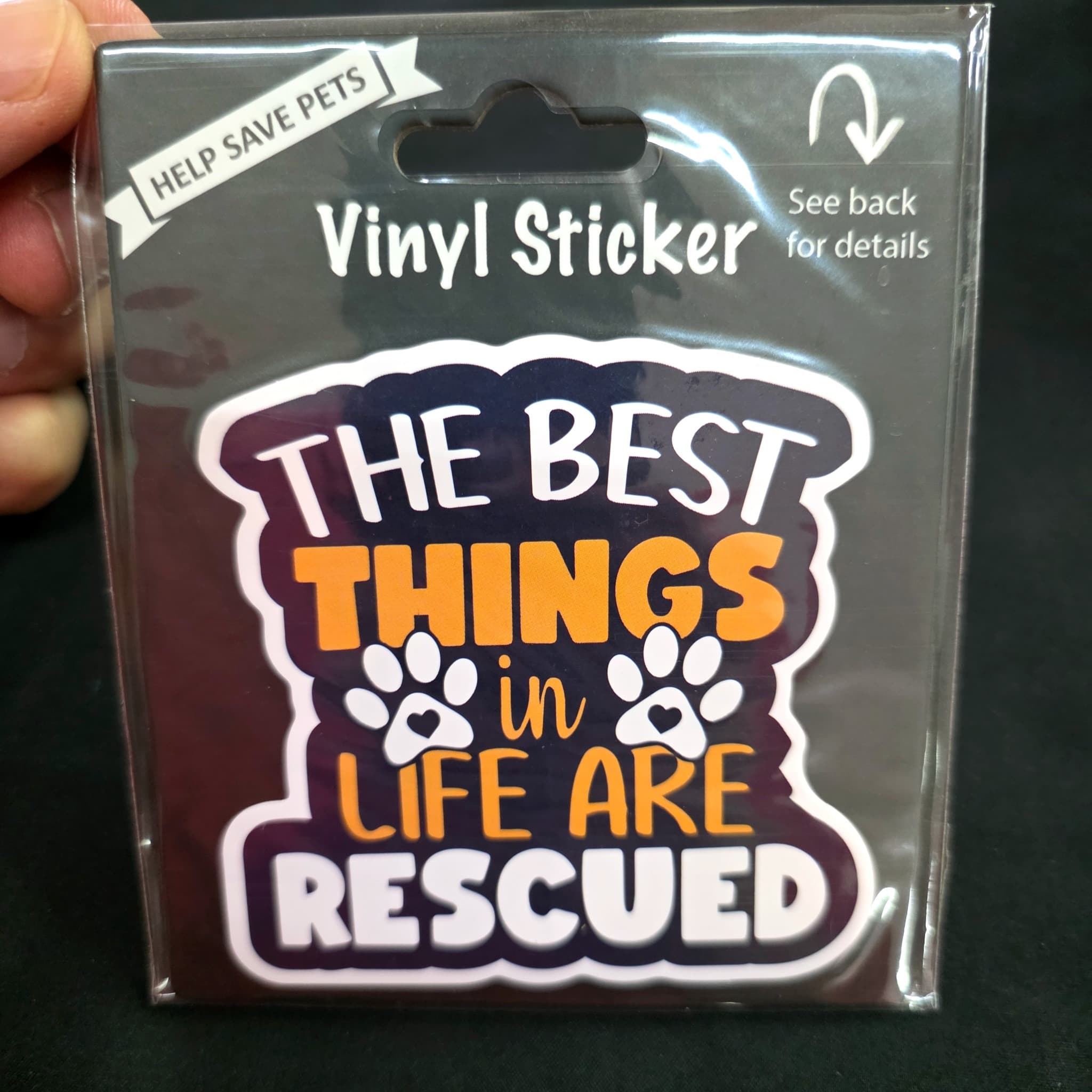 "The Best Things in Life Are Rescued" Vinyl Sticker