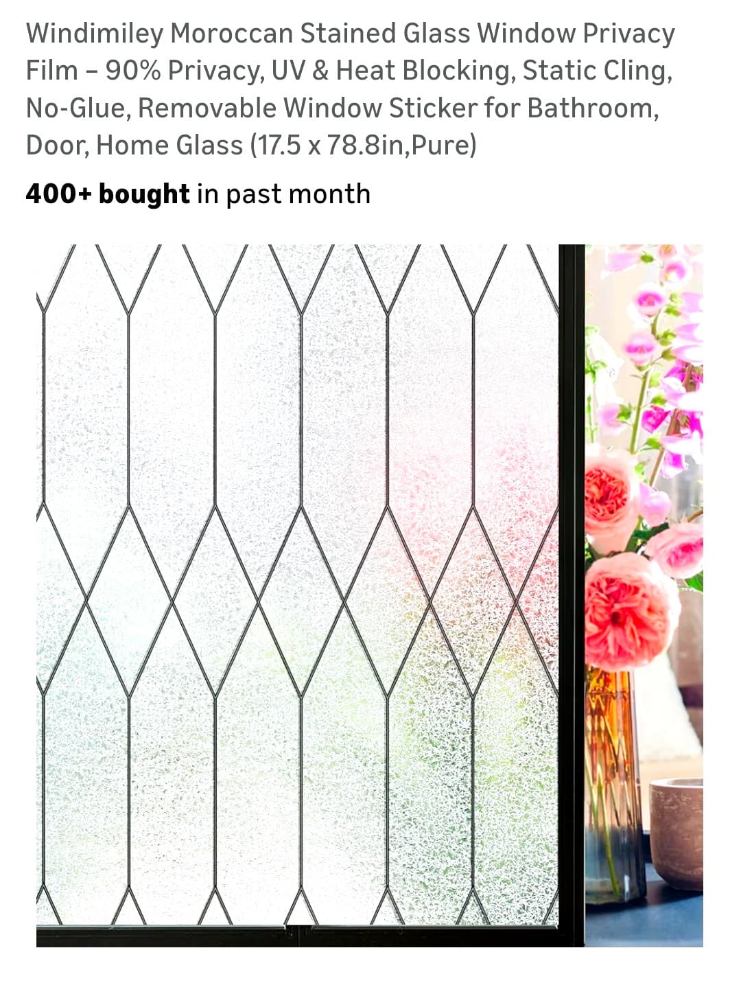 Windimiley Moroccan Privacy Window Film, 3 Rolls, New
