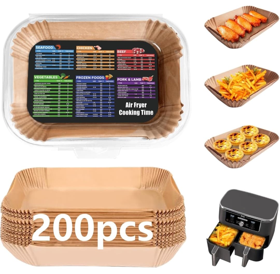 200PCS Air Fryer Liners for Ninja: Higher Non-Stick Disposable Parchment Paper Line
