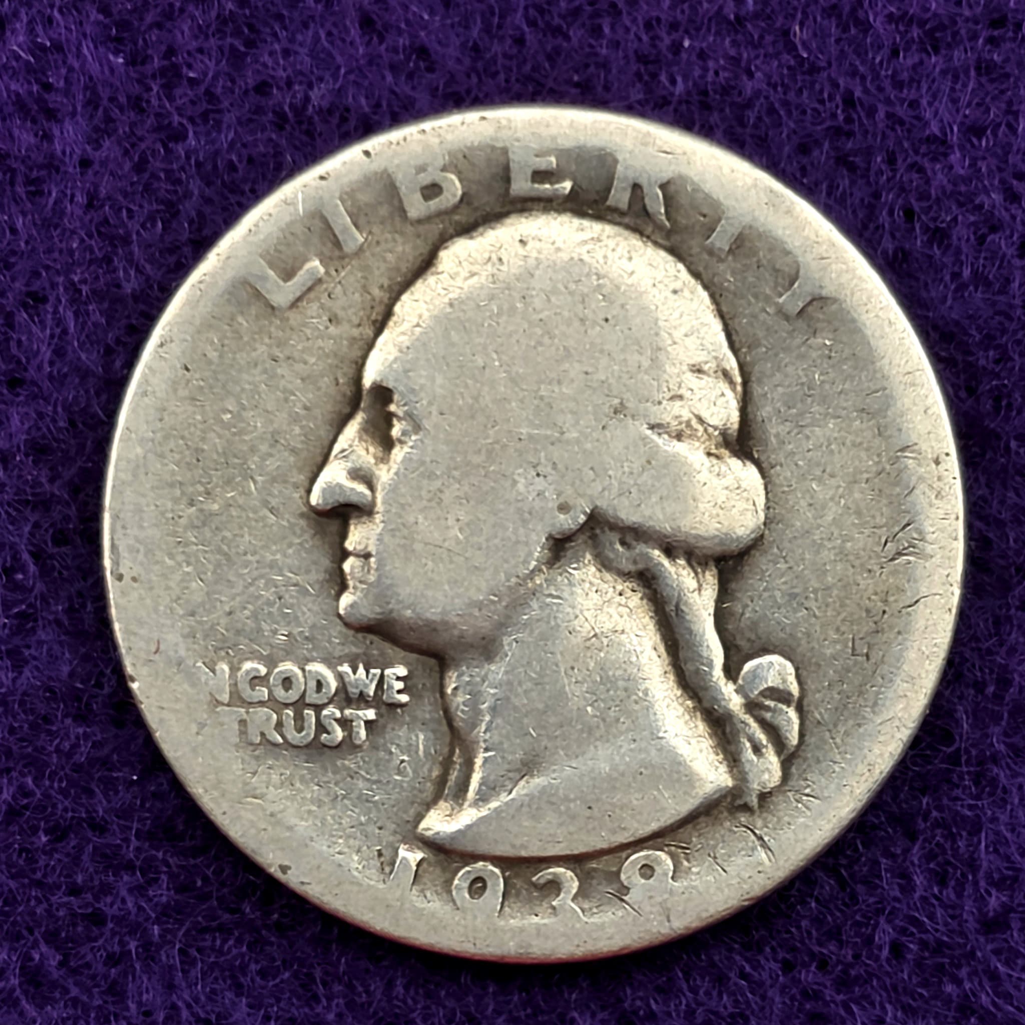 1938 Washington Quarter, 90% Silver