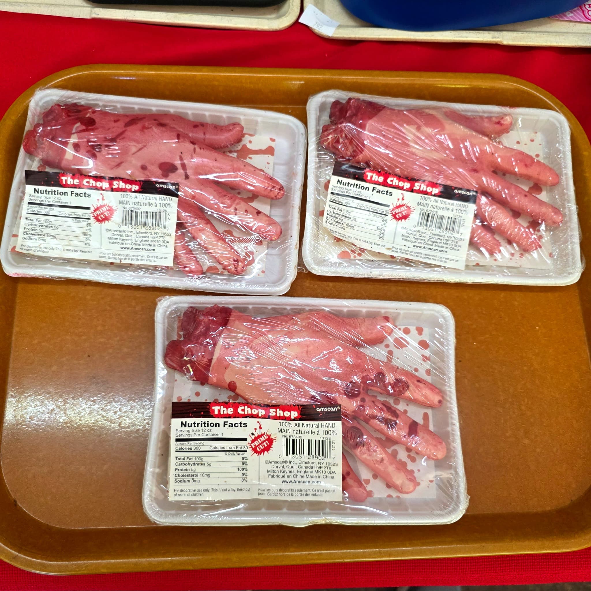The Chop Shop Halloween Prop Hands, Set of 3