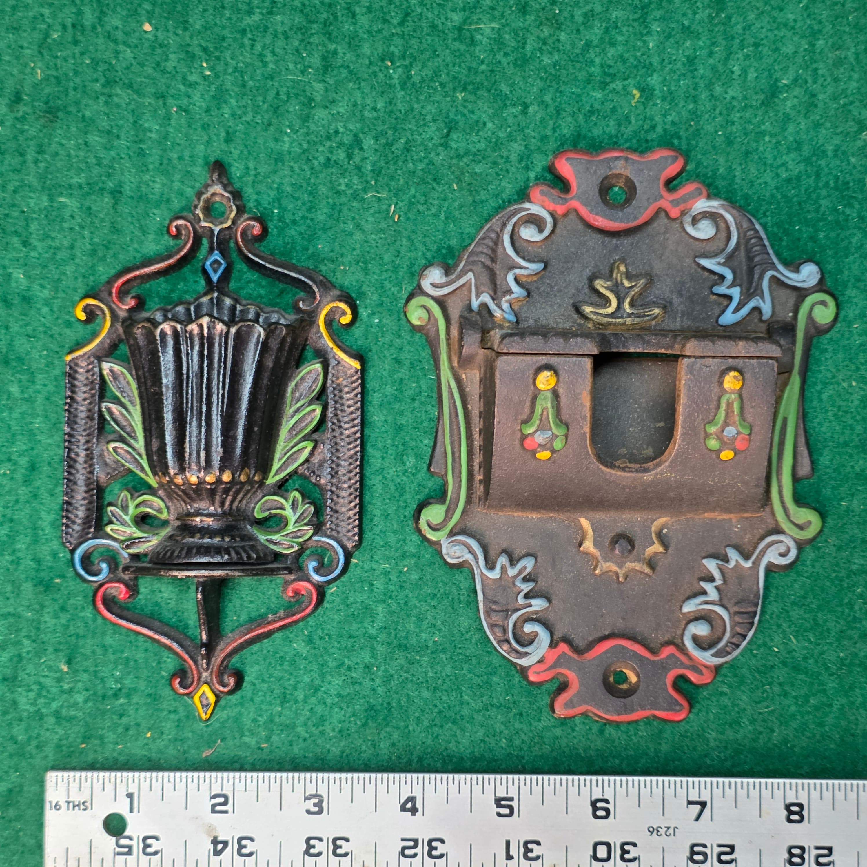 Wilton Cast Iron Painted Wall Pieces, Set of 2