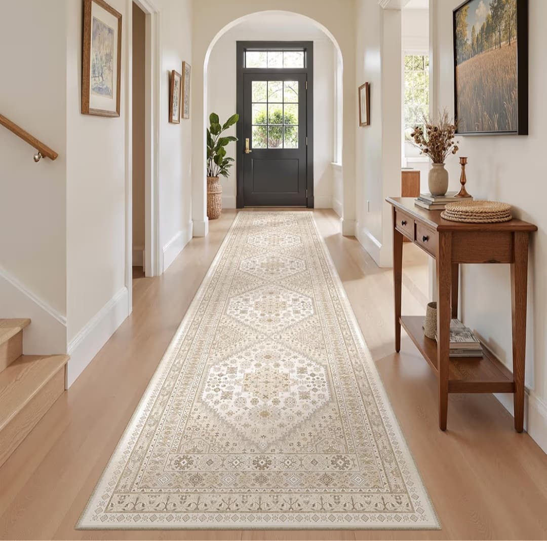 Carpet Runner - 2.6ft x 12ft (Cream/Beige)