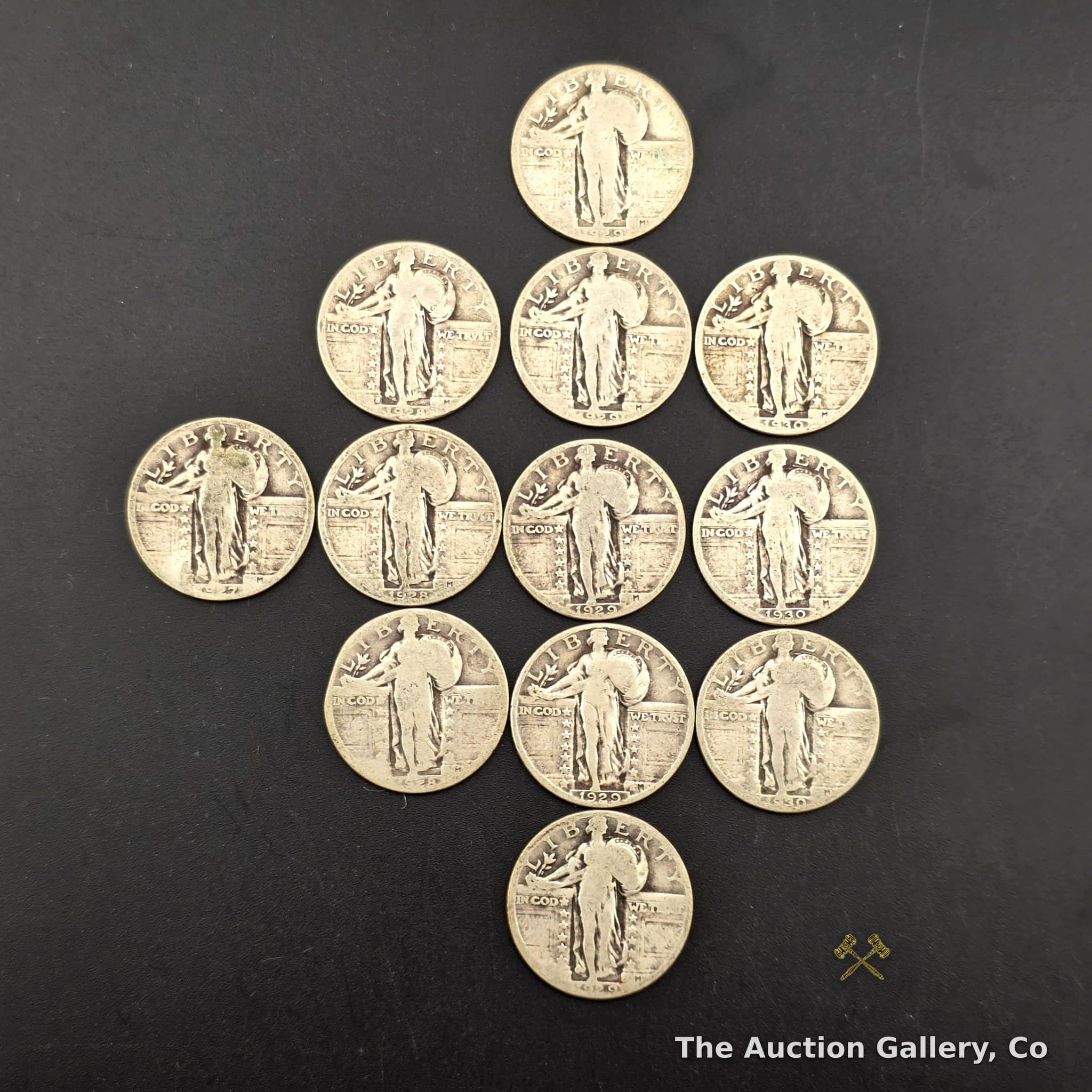 Standing Liberty Silver Quarters, Lot of 12 (1927โ1930)