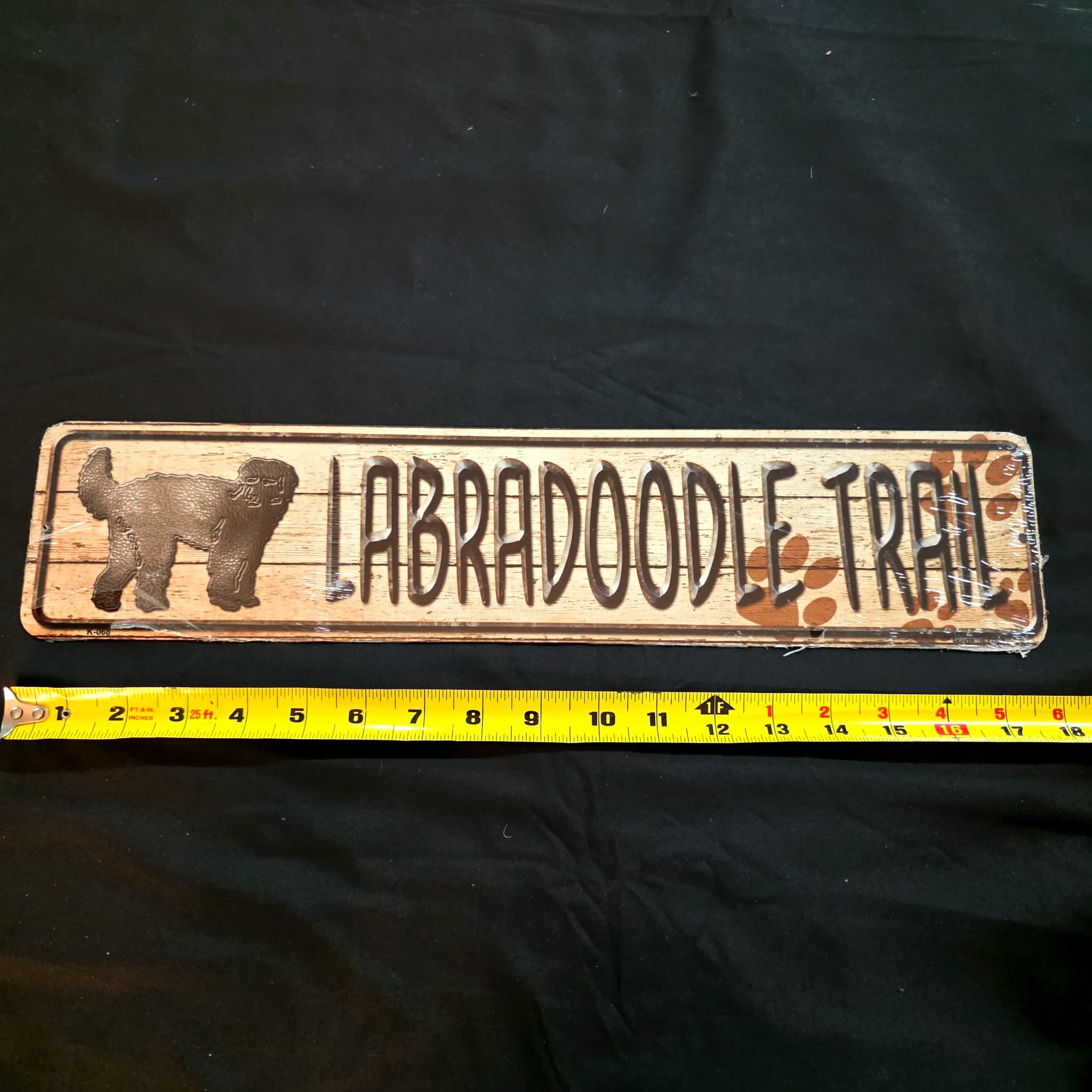 Labradoodle Trail Metal Street Sign, 18"