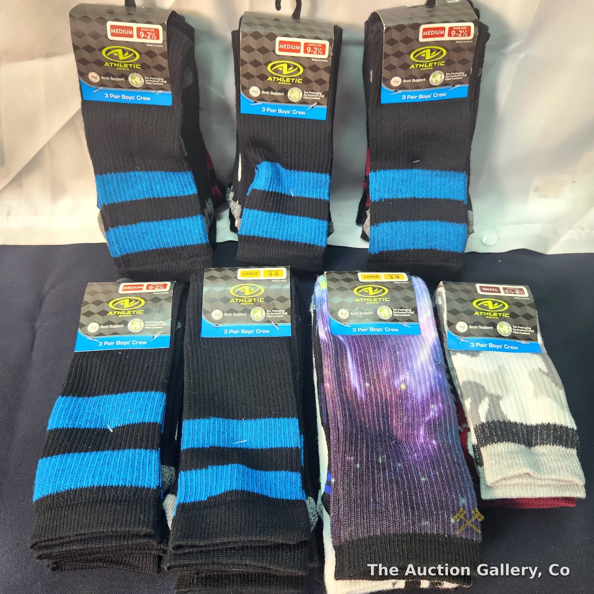 Athletic Works Boys' Crew Socks, 7 Packs (3 Pair Each), New