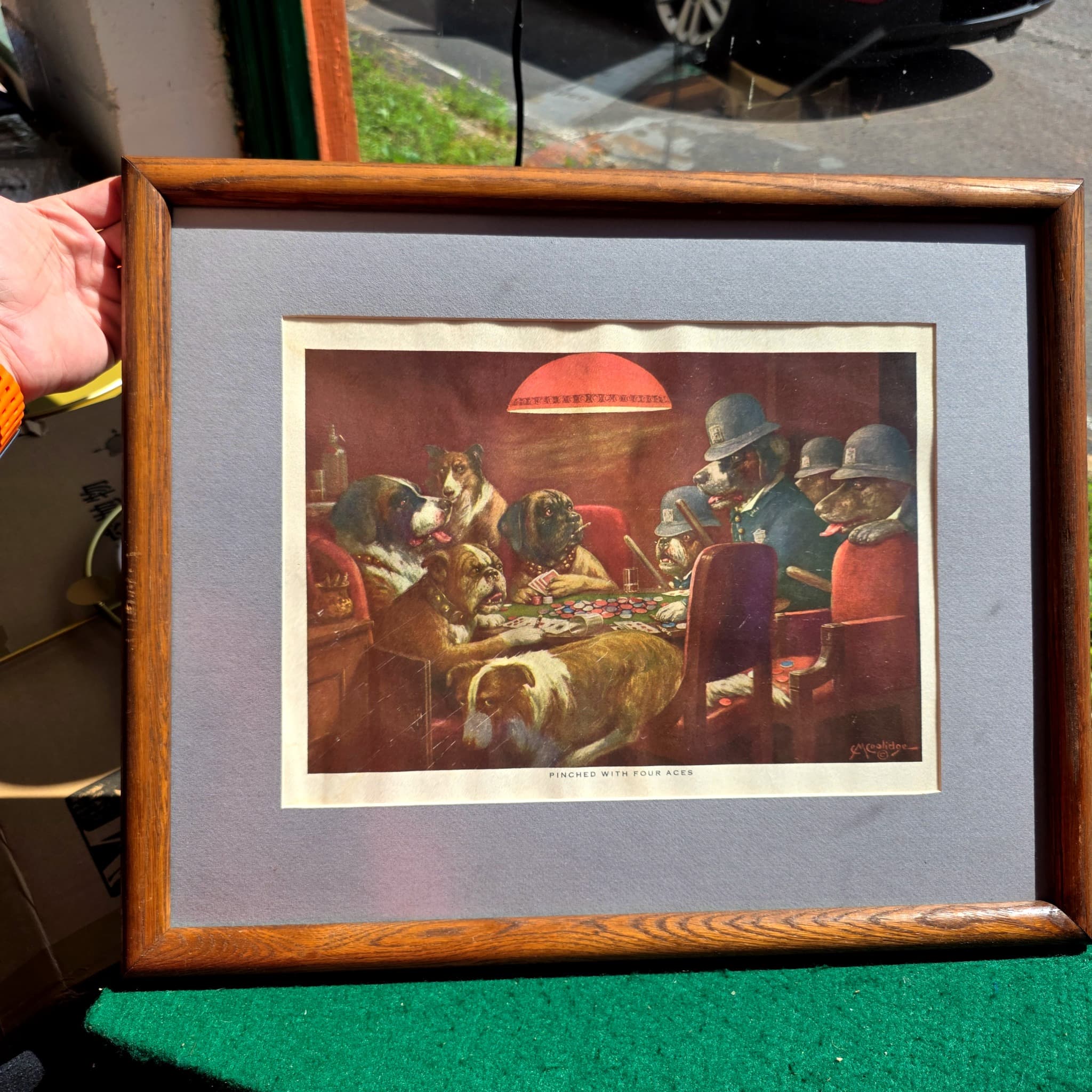 C.M. Coolidge "Pinched with Four Aces" Framed Print