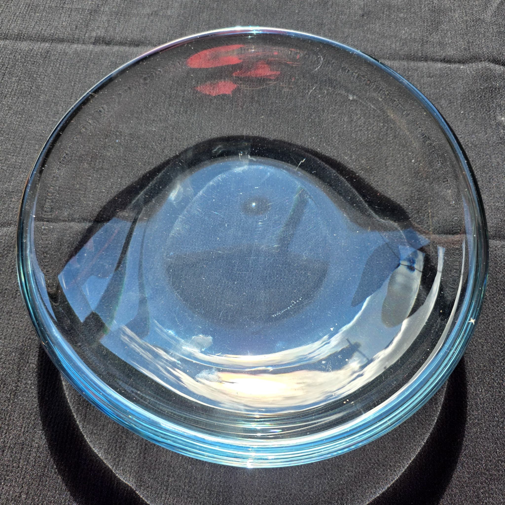 Huge 9.3lb Mid Century Strombergshyttan Sweden Crystal Art Glass Bowl 11.5"