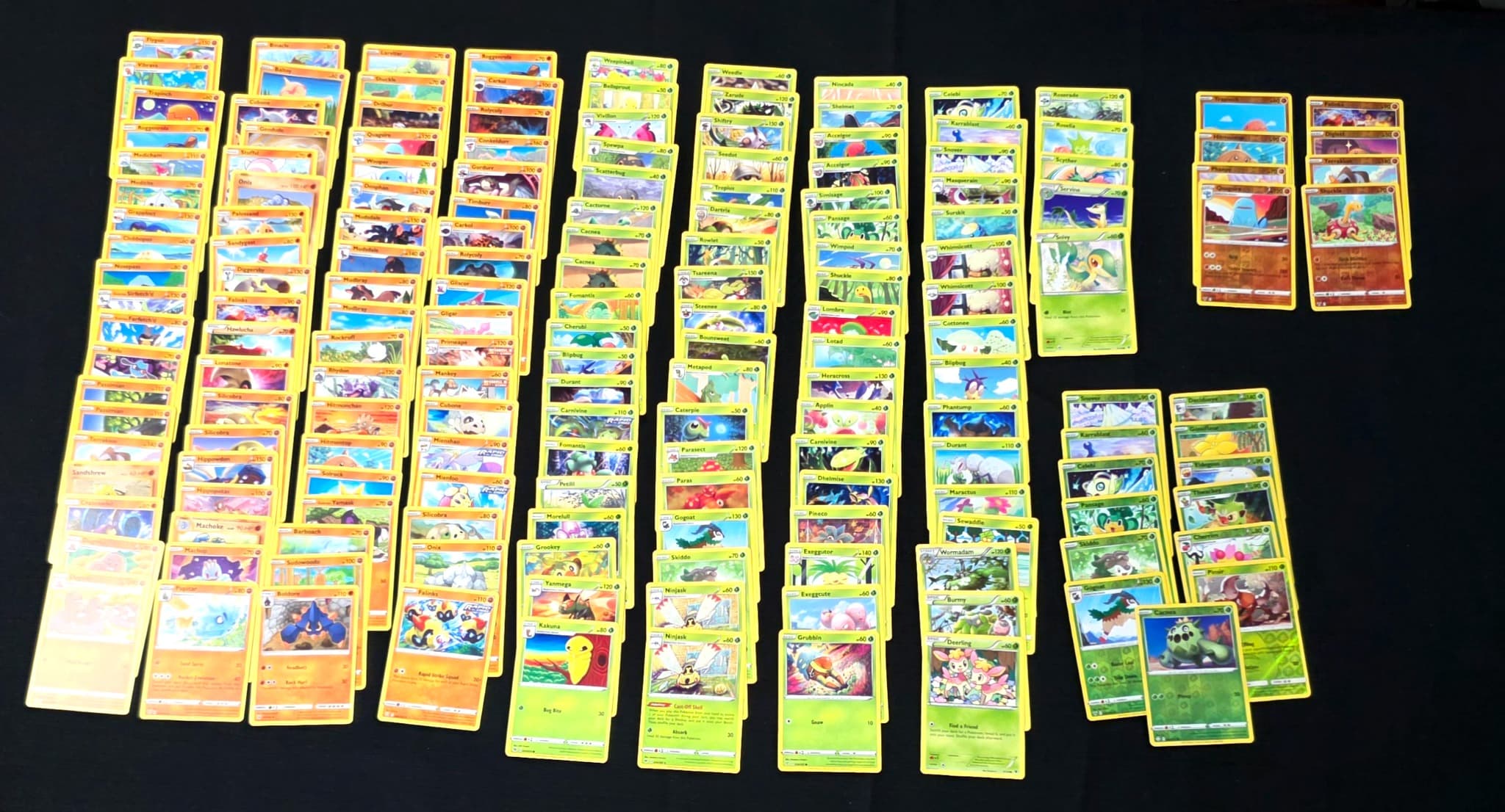 Pokémon TCG Lot, 164 Cards — 152 Regular + 12 Shiny