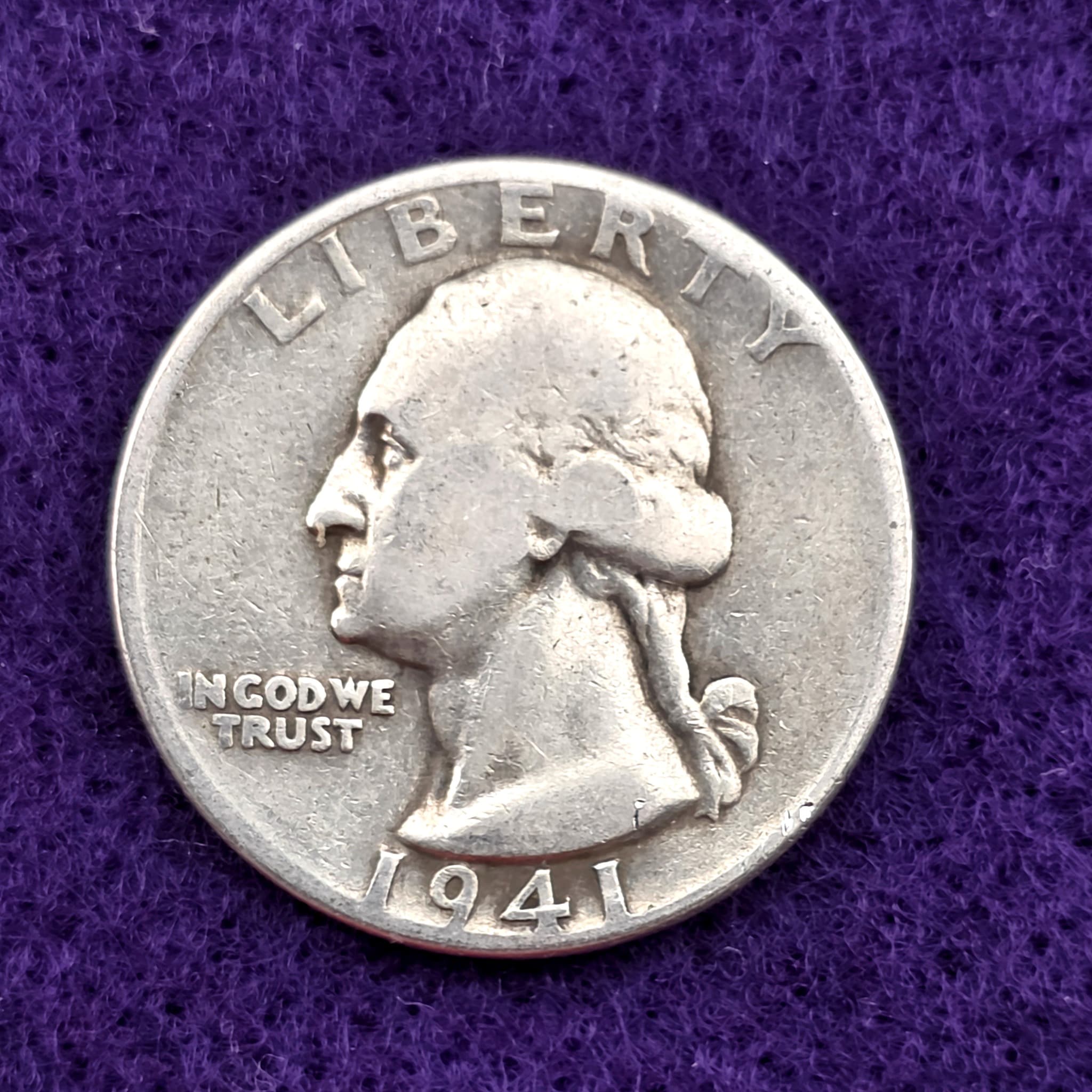 1941 Washington Quarter, 90% Silver