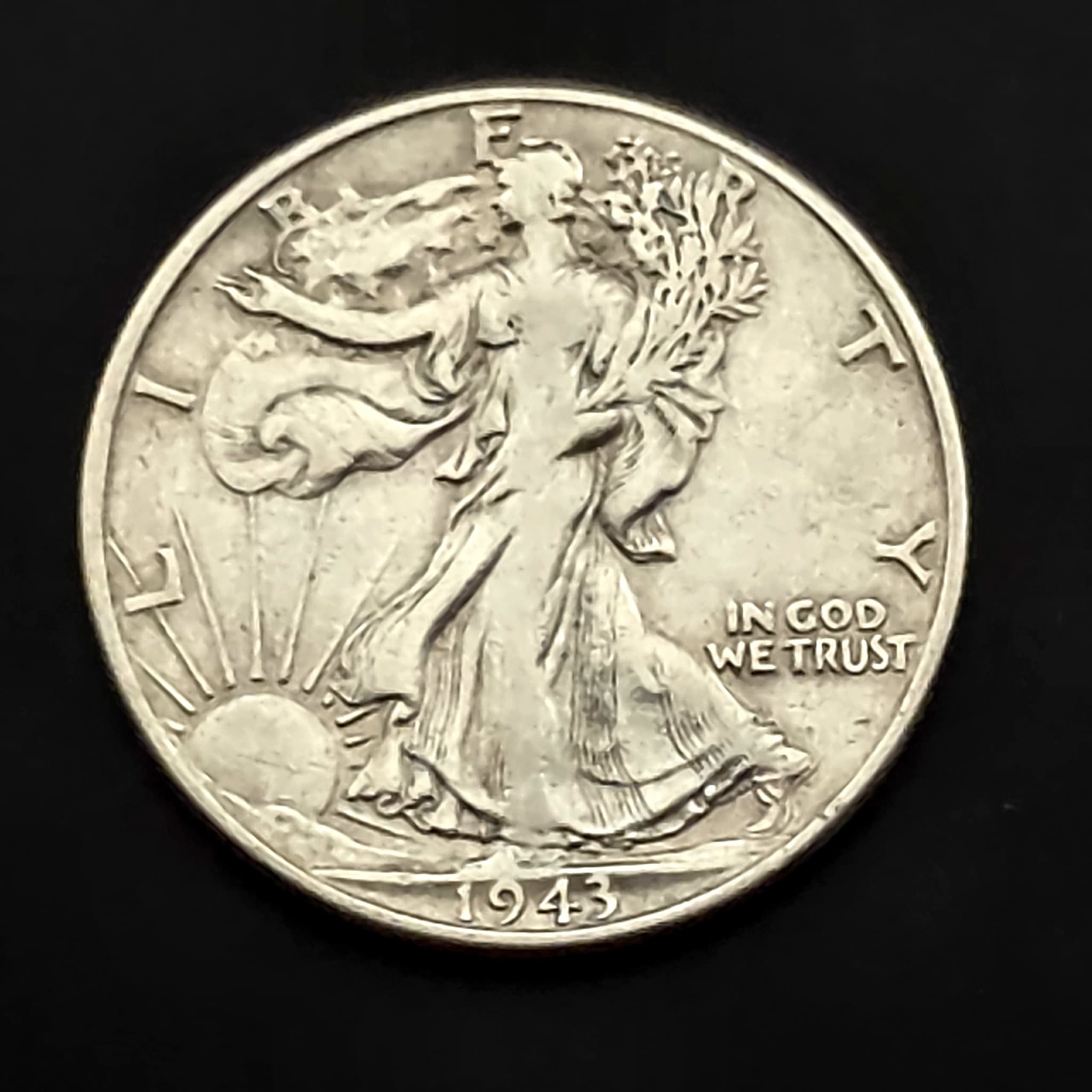 1943 Walking Liberty Half Dollar, 90% Silver