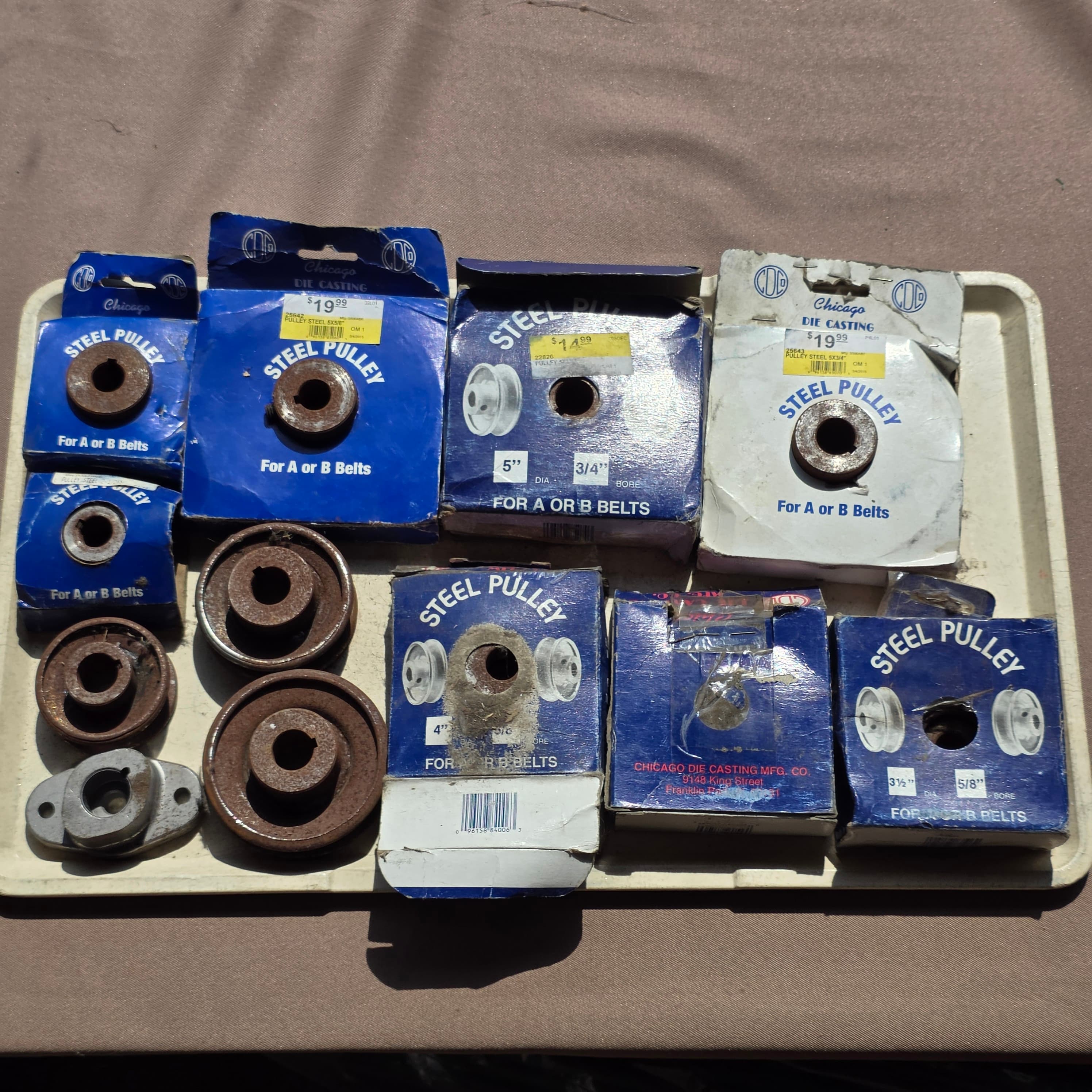 12 pc Lot. STEEL PULLY'S for A & B Belts.
