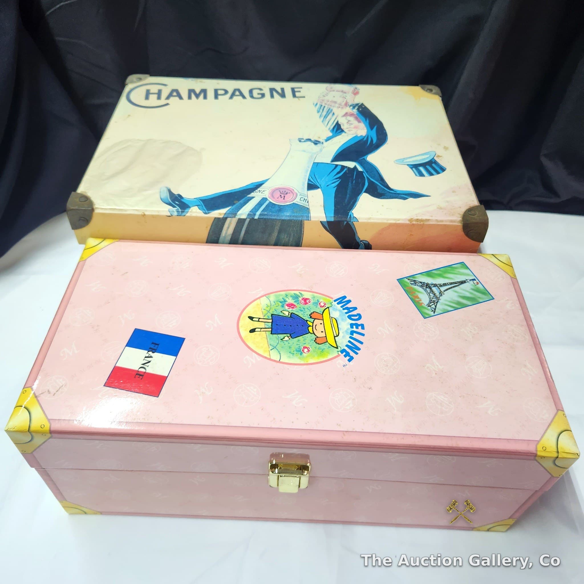 Decorative Storage Boxes, Set of 2 — Champagne & Madeline