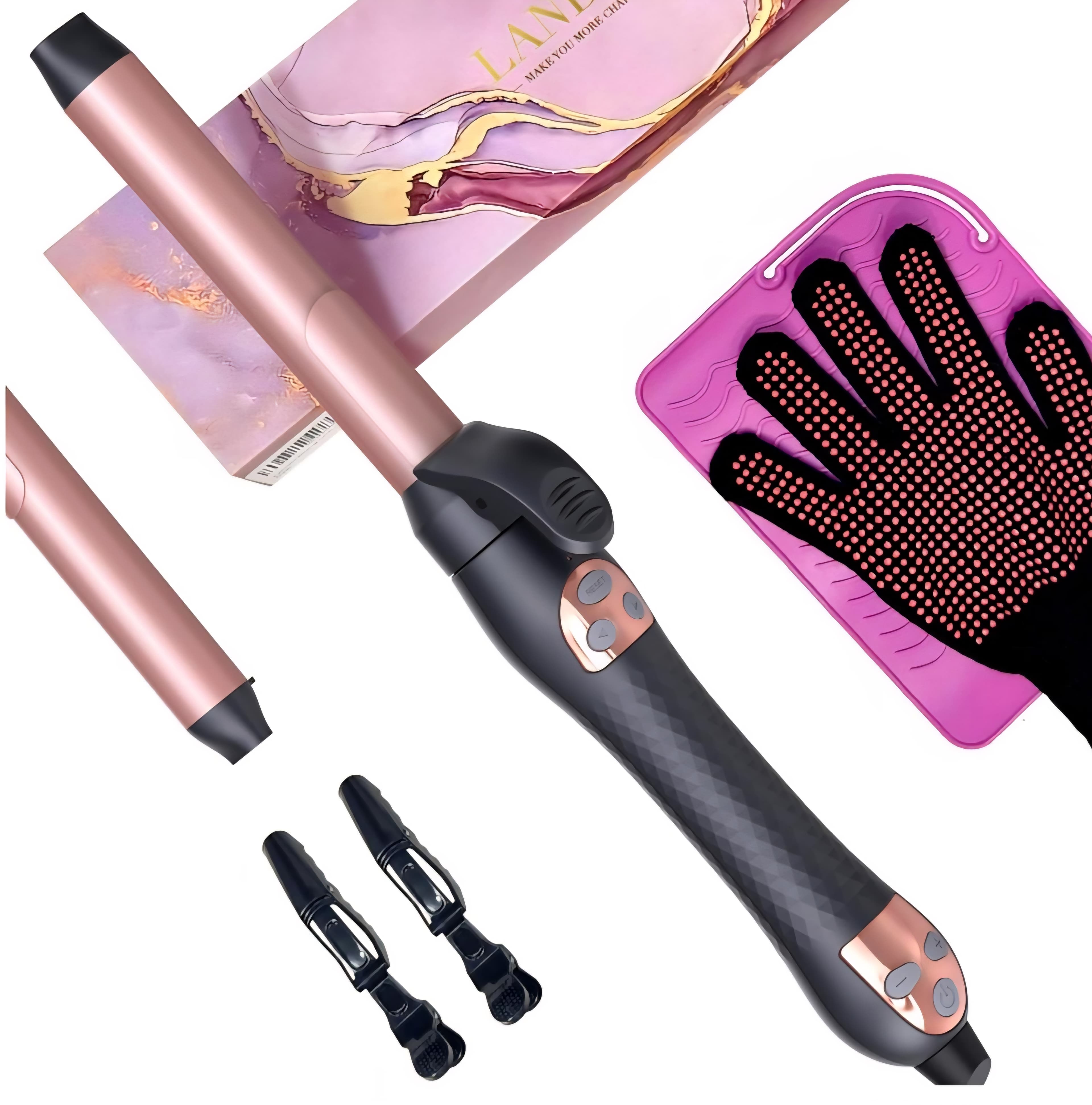 Landot Curling Iron with Extras (Rose Gold/Black)