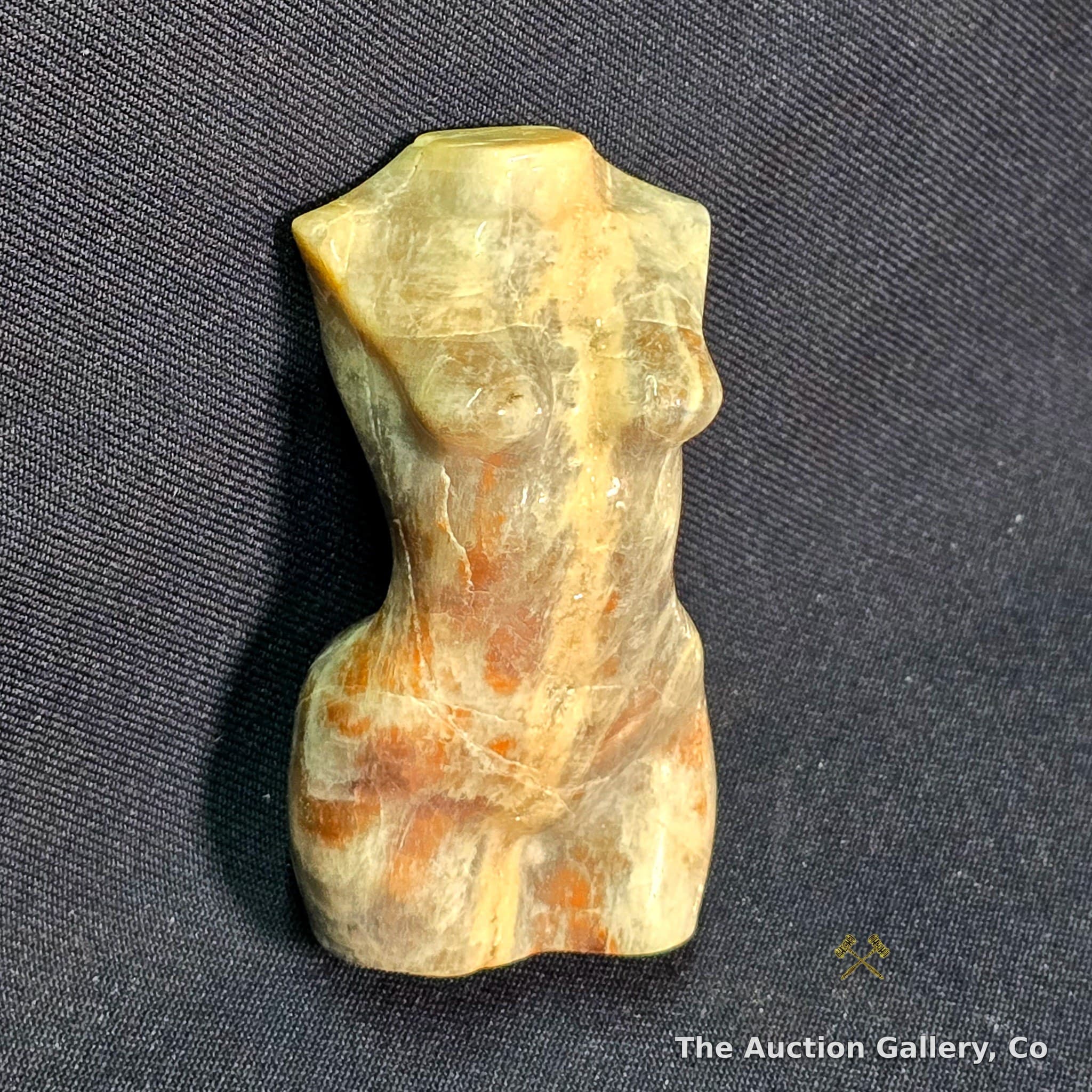 Polished Stone Female Torso Sculpture, 3" Tall