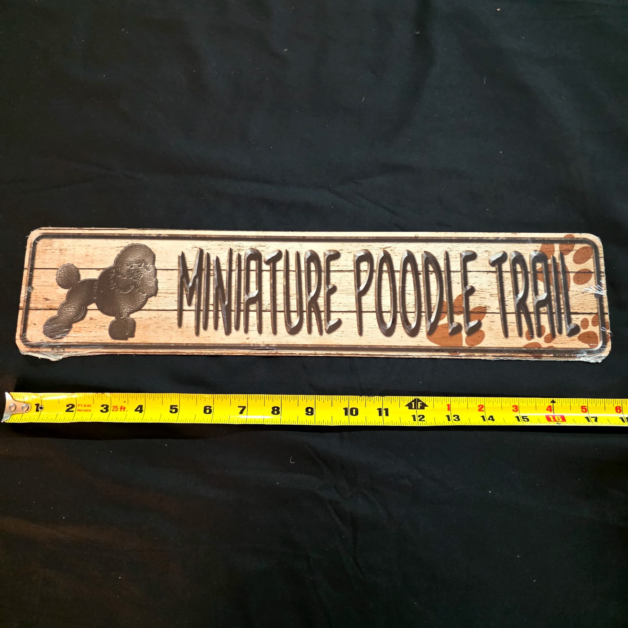 Miniature Poodle Trail Metal Street Sign, 18"