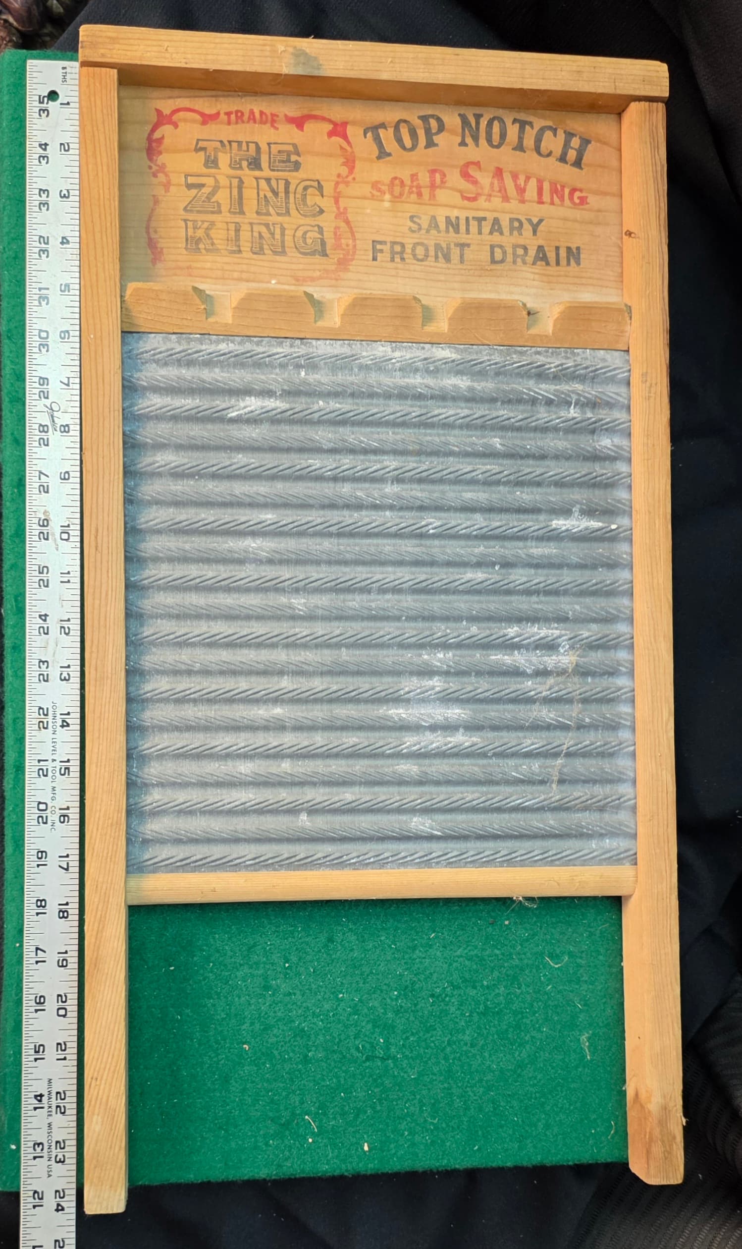 Antique "The Zinc King" / National Washboard Co. No. 701 Washboard