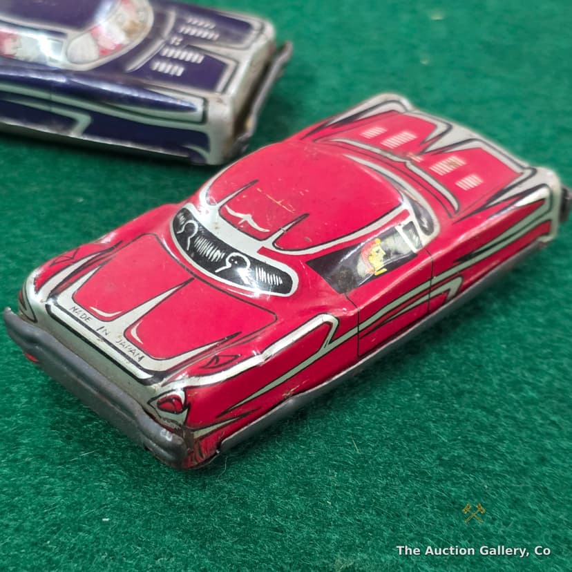 Vintage Made in Japan Tin Litho Toy Cars, Pair β photo 3